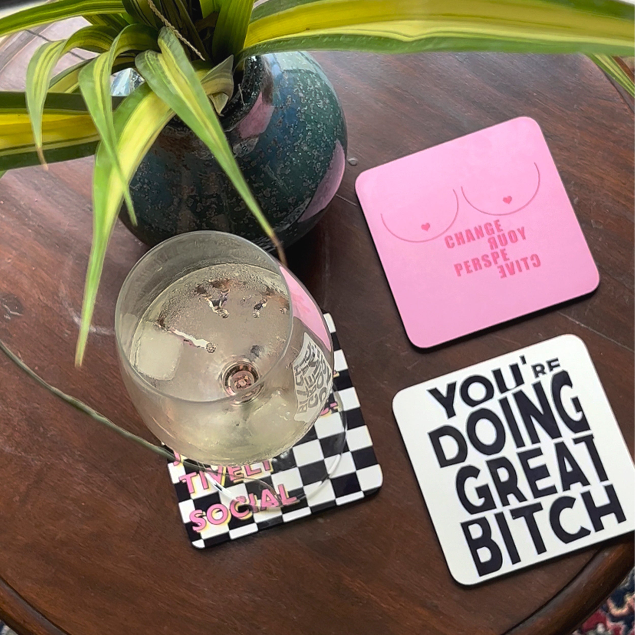 Quirky quote coasters