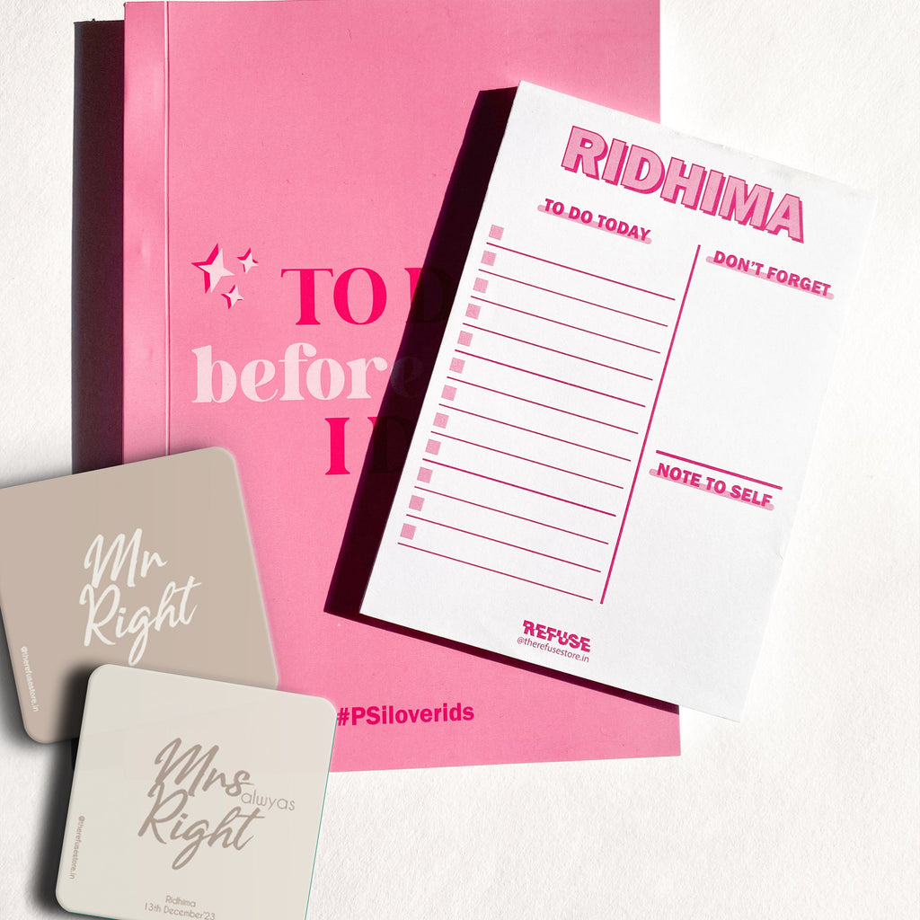 Personalised Mr & Mrs Coaster in a set