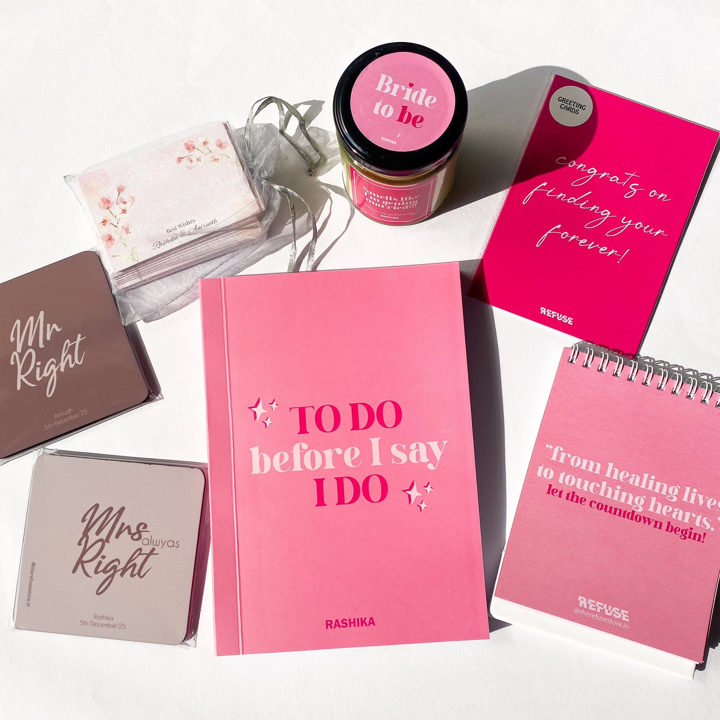 Personalised Mr & Mrs Coaster in a set