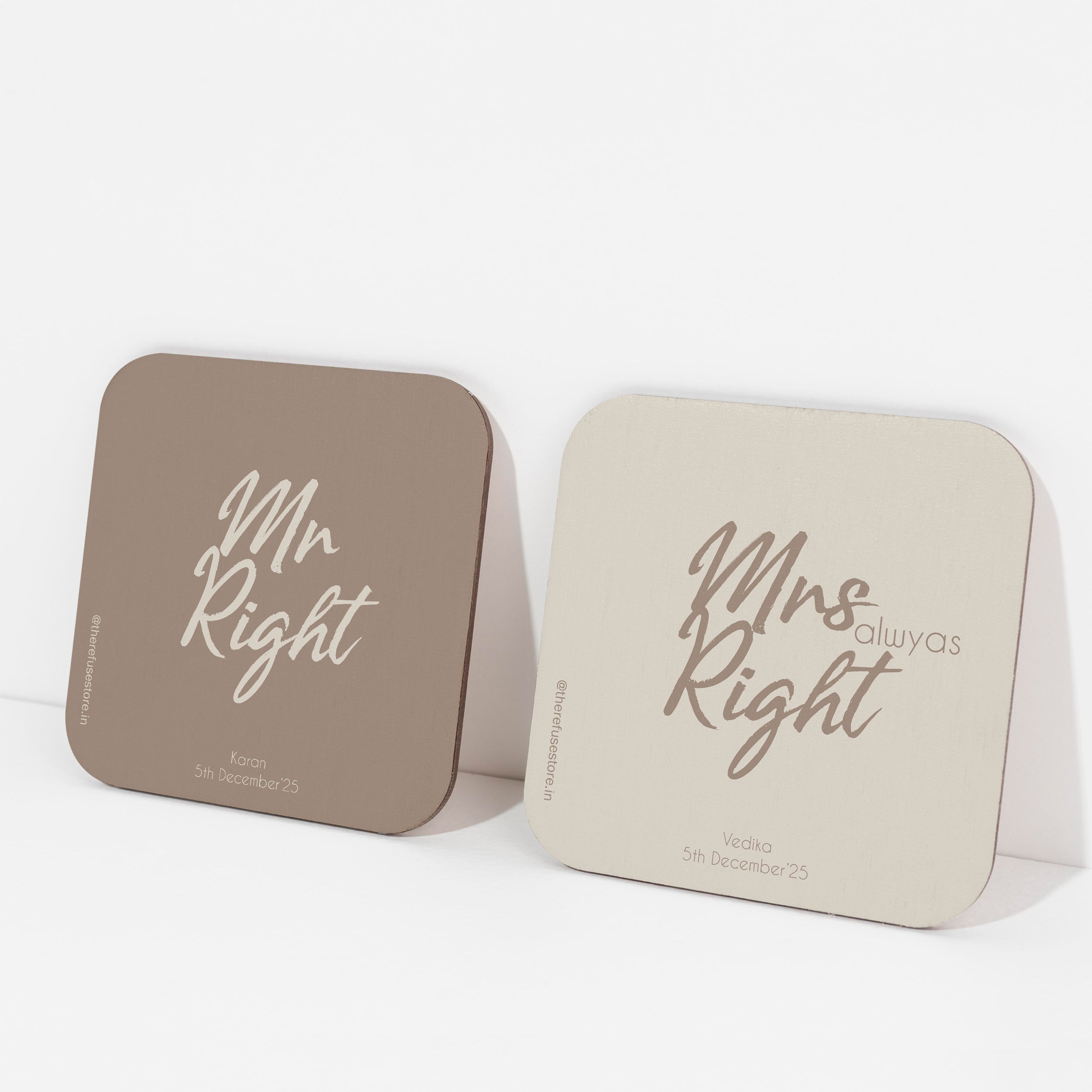Personalised Mr & Mrs Coaster (Set of 2)