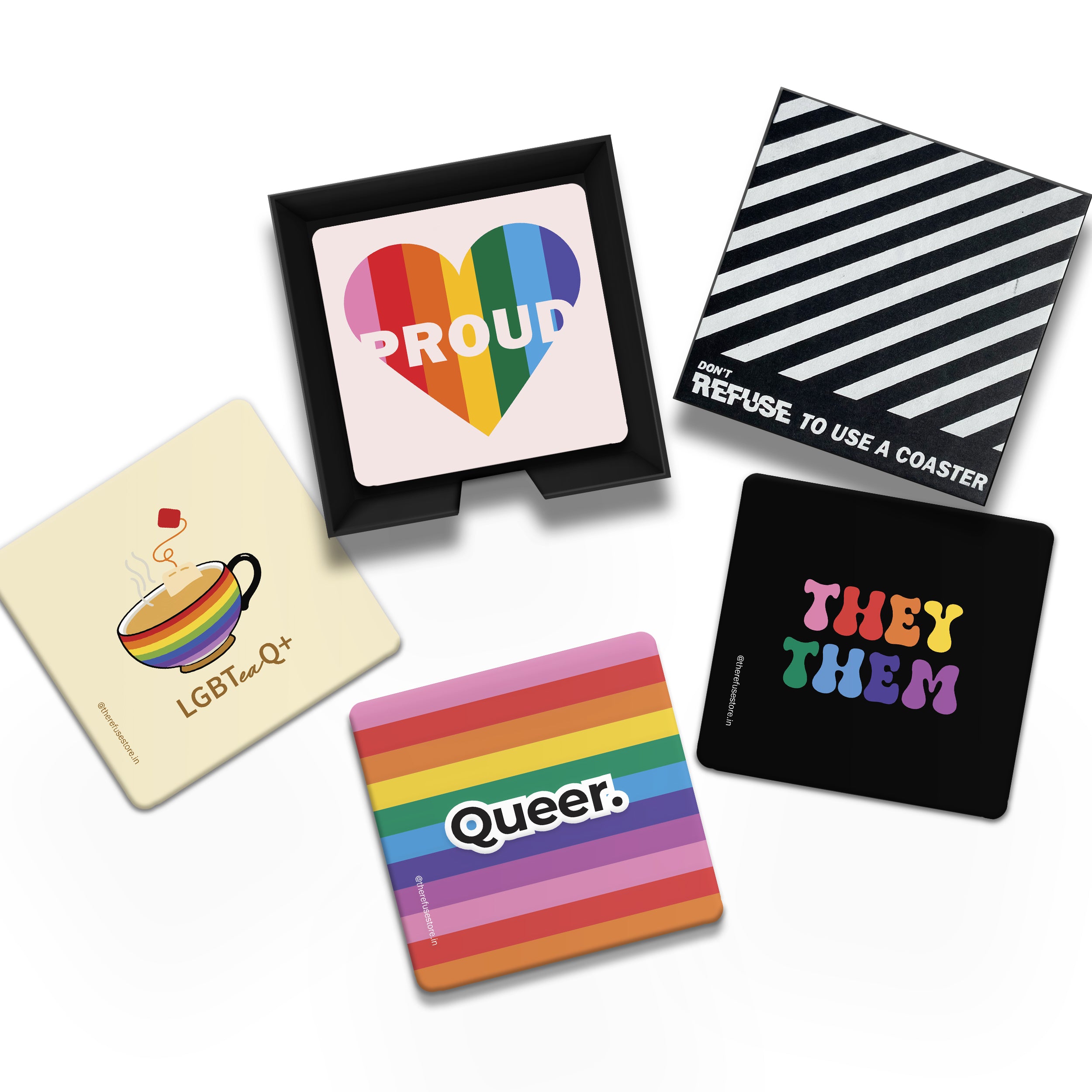 set of 4 pride coasters