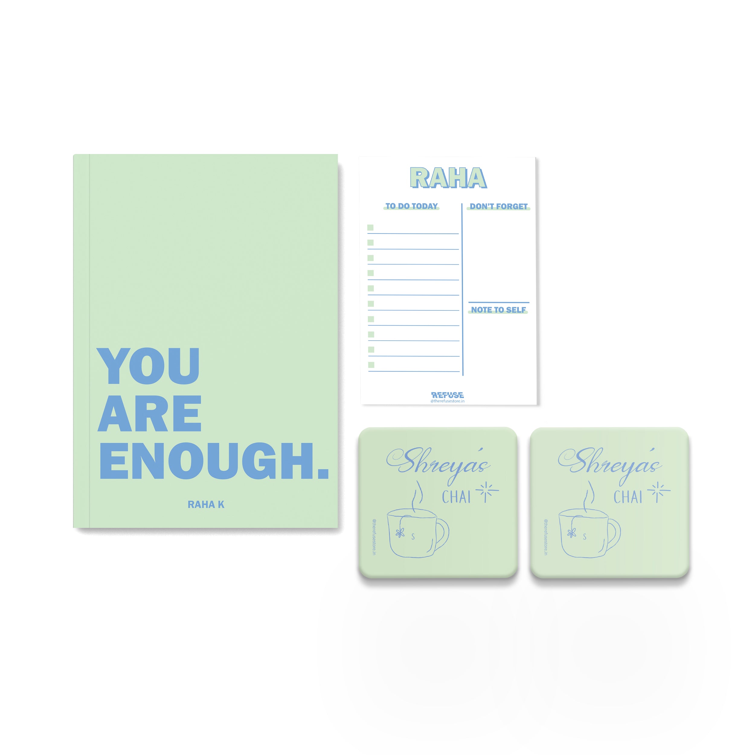 personalised notebook notepad & coaster set