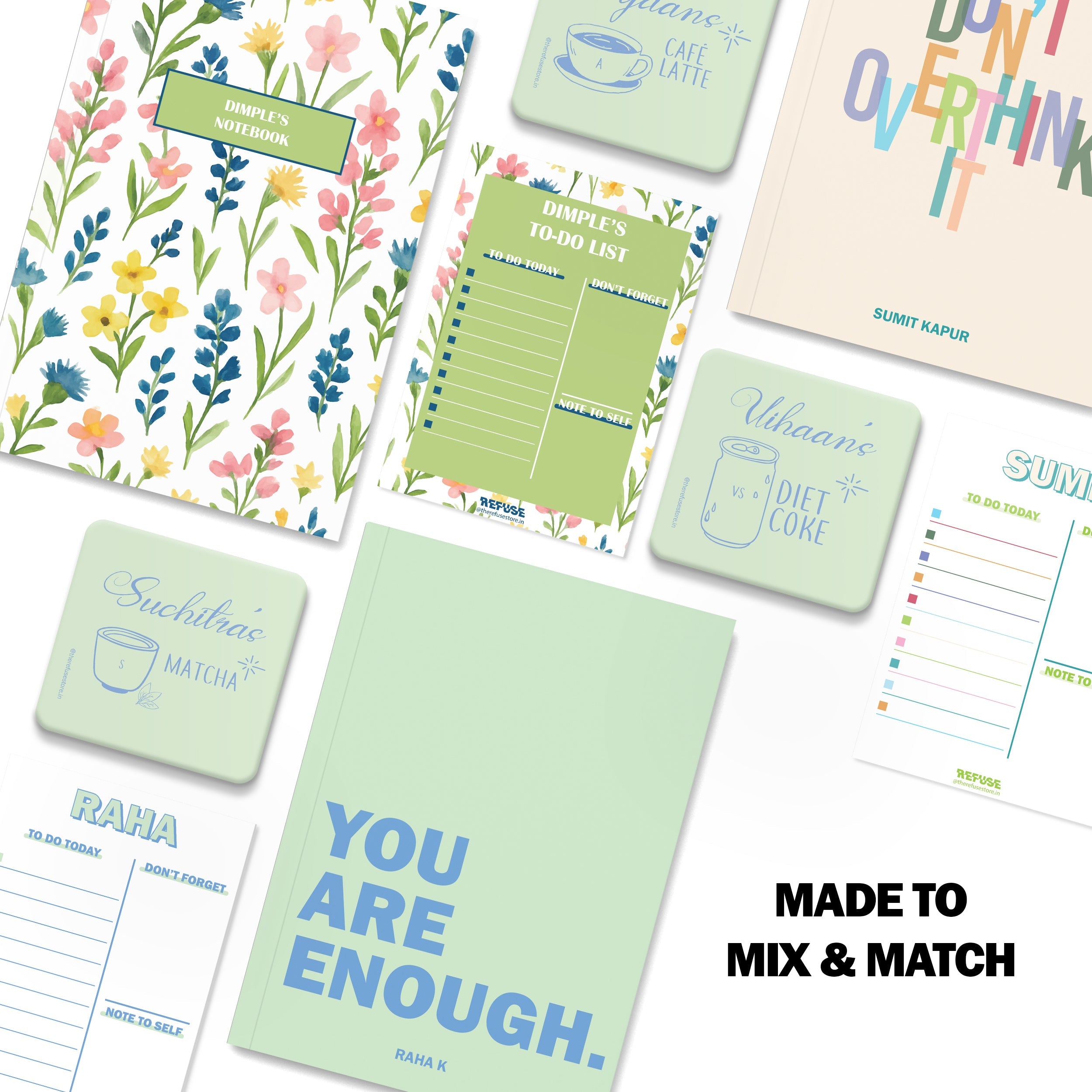 personalised notebook notepad & coaster set