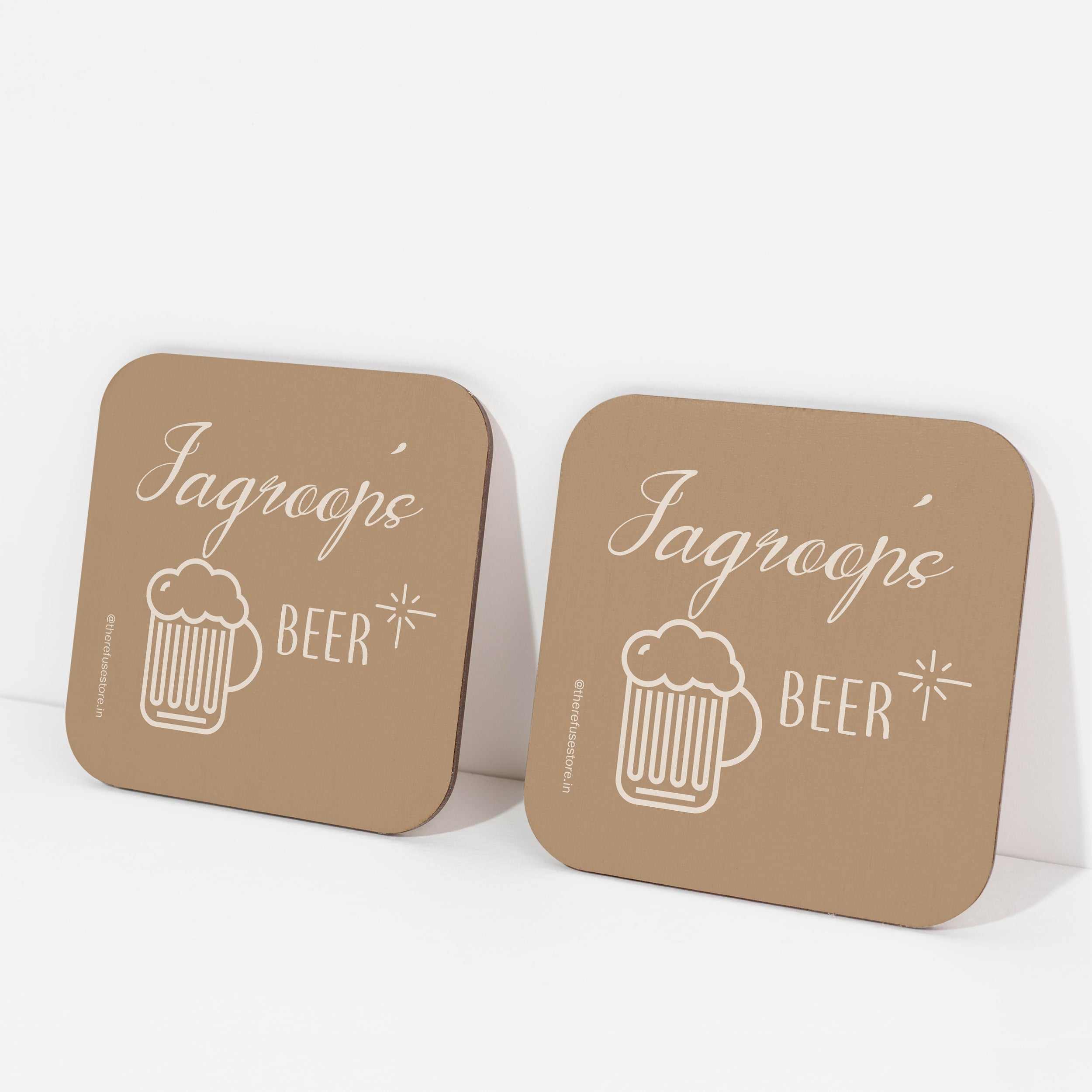 Brown persoanlised beer coasters