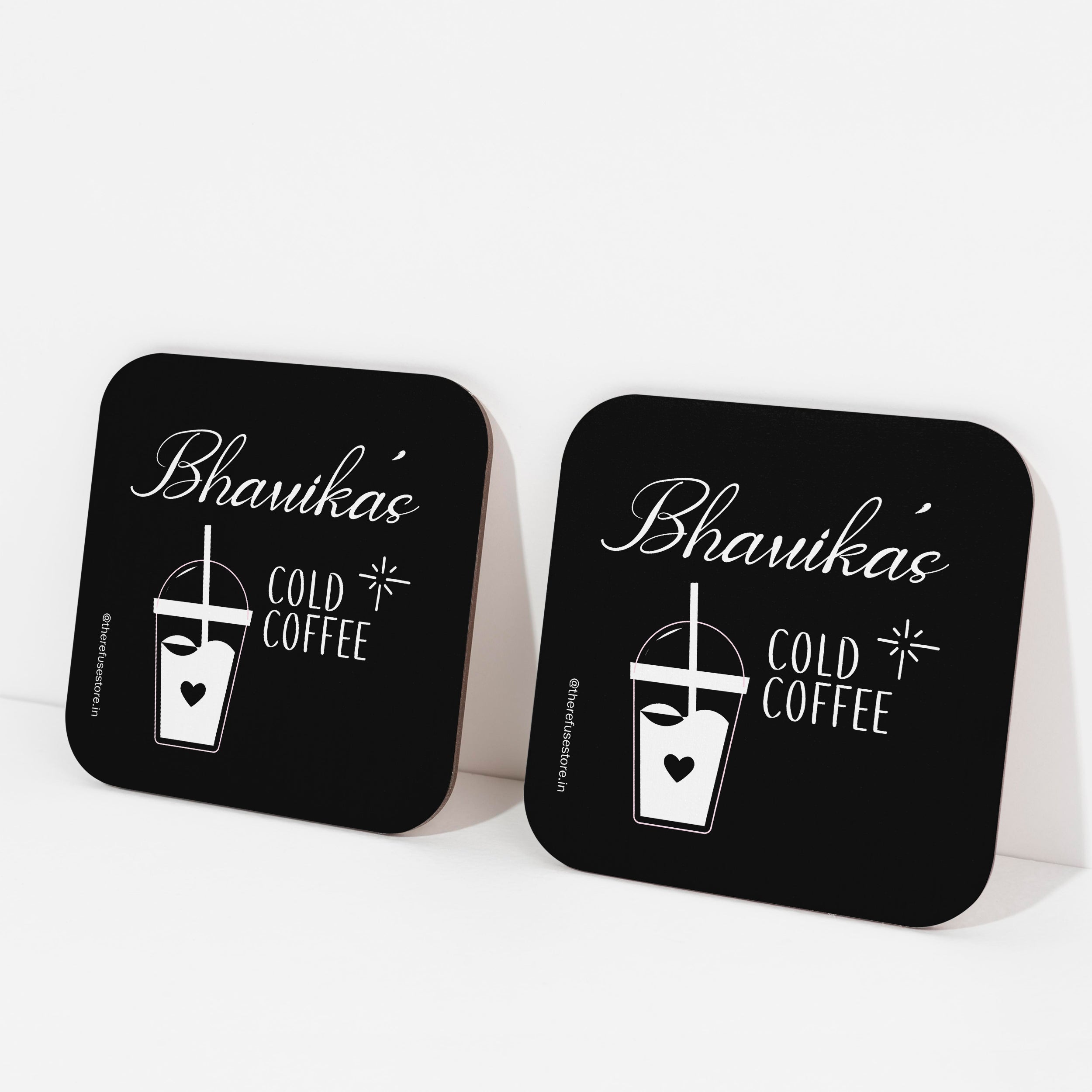 Black persoanlised Cold Coffee coasters