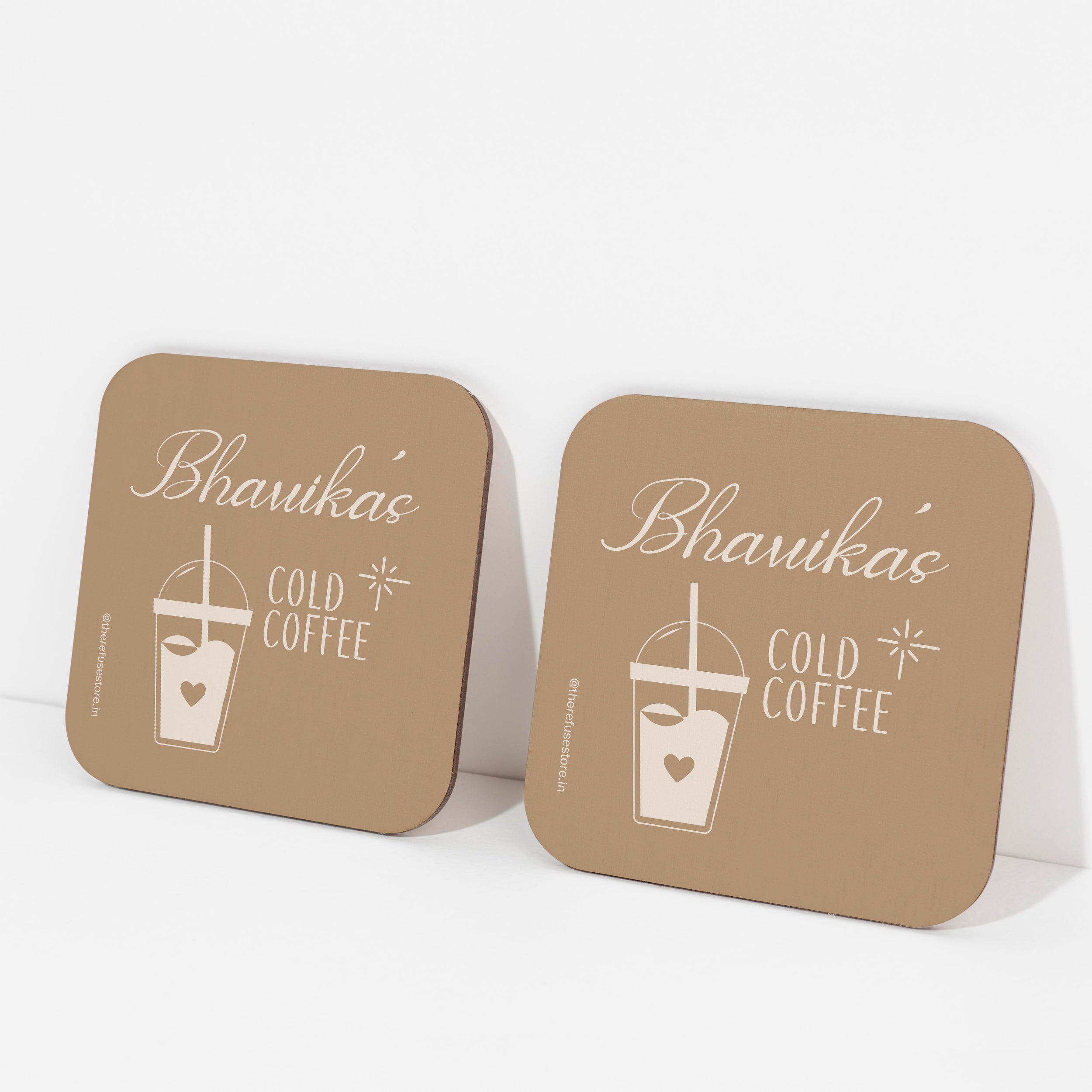 Brown persoanlised Cold Coffee coasters