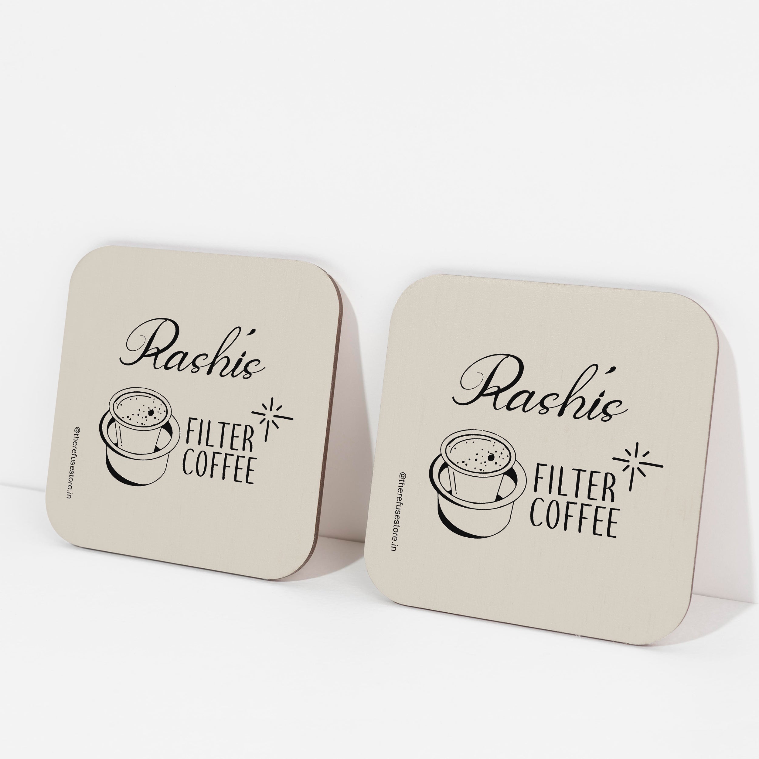 Beige persoanlised Filter Coffee coasters
