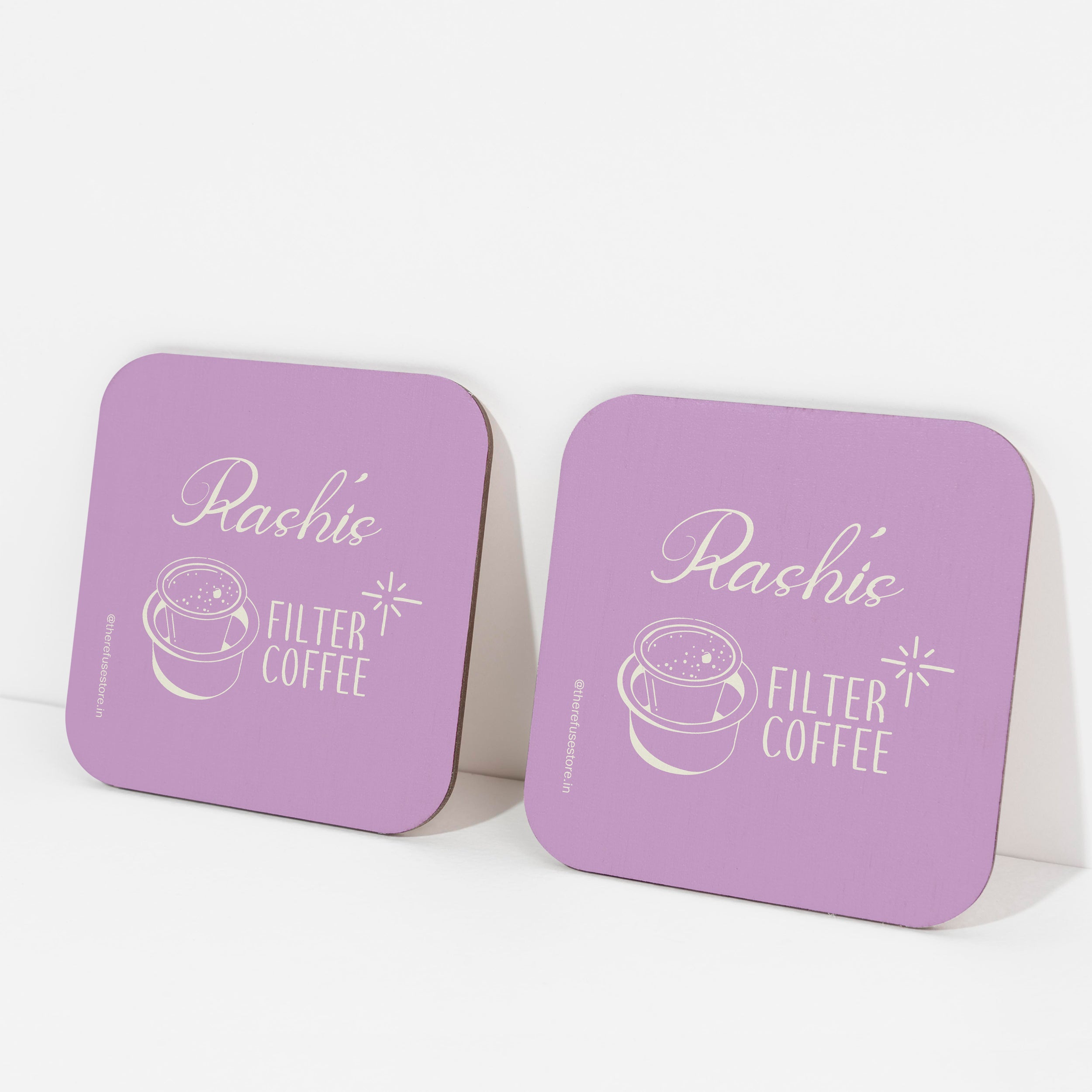 Lilac persoanlised Filter Coffee coasters