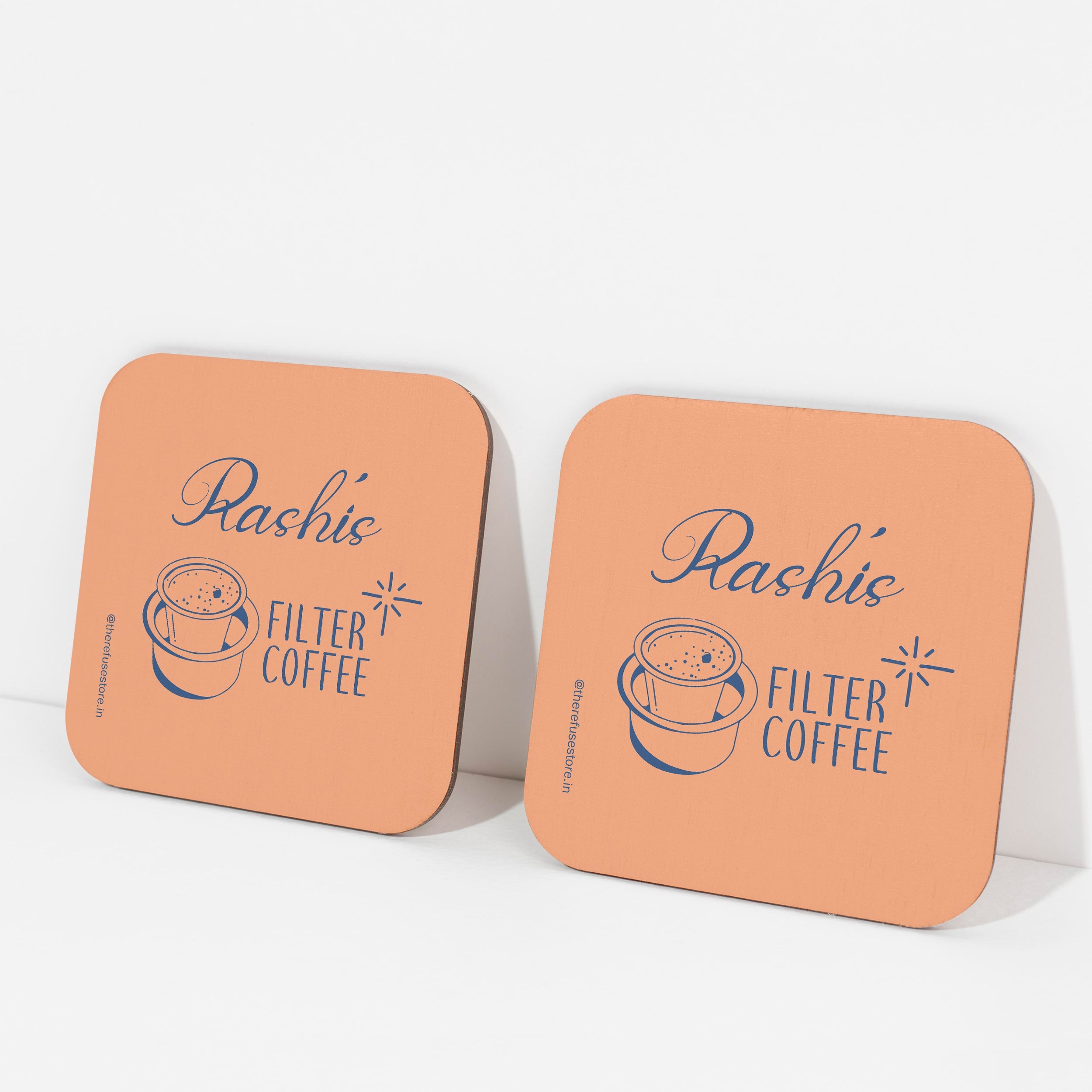 Orange persoanlised Filter Coffee coasters