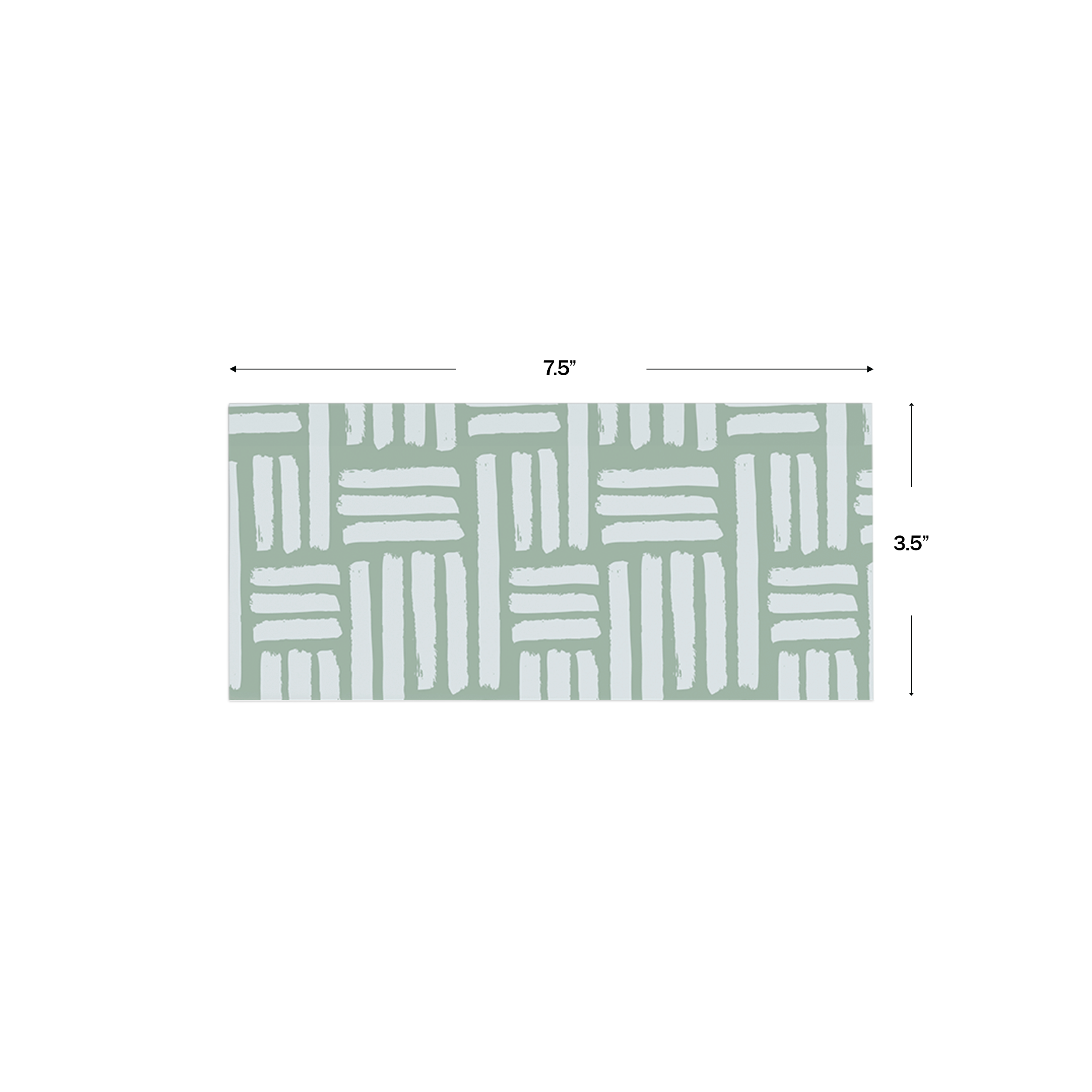 Sage Green Brush Pattern Personalised Money Envelopes shown with dimensions on a white background
