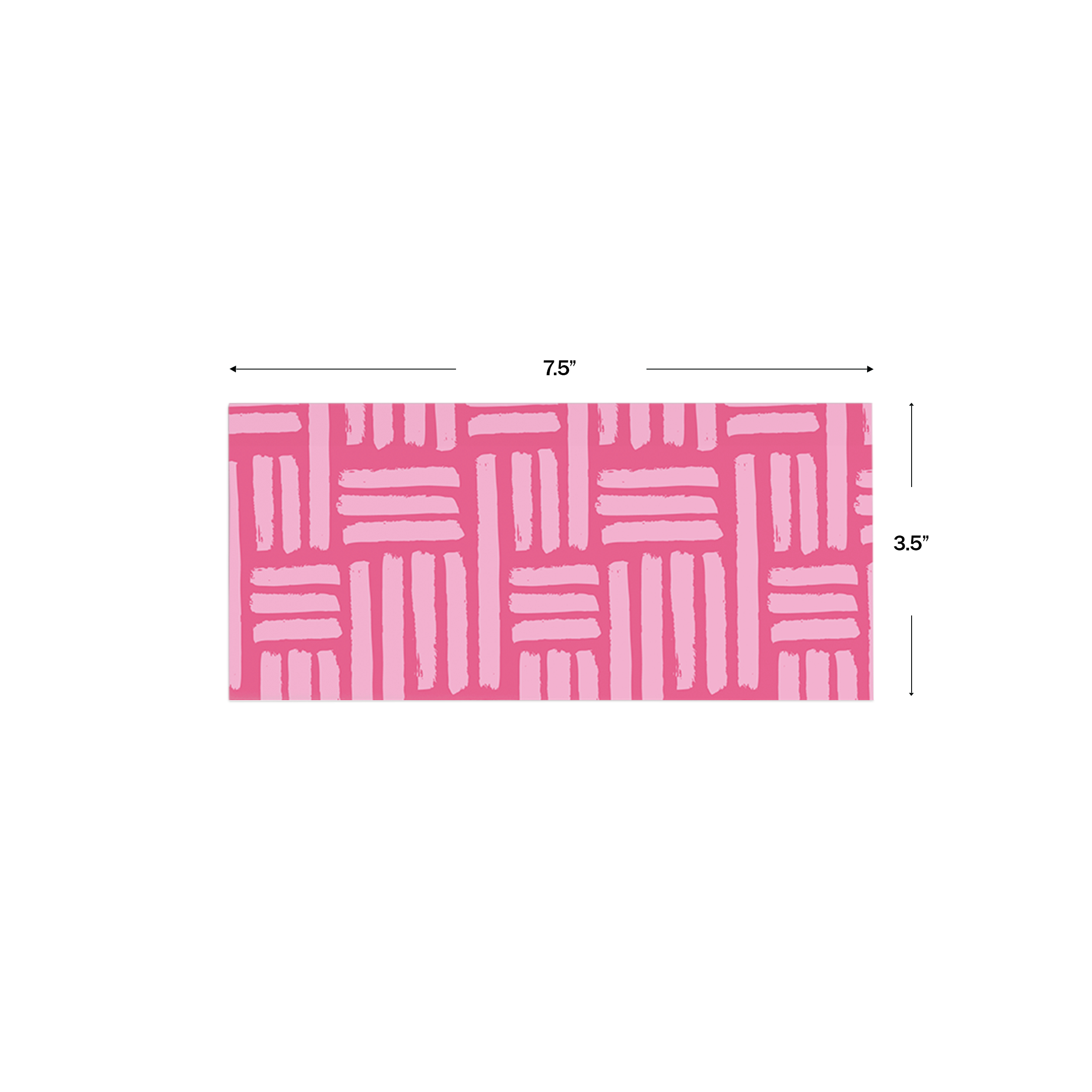 Hot Pink Brush Pattern Personalised Money Envelopes shown with dimensions on a white background