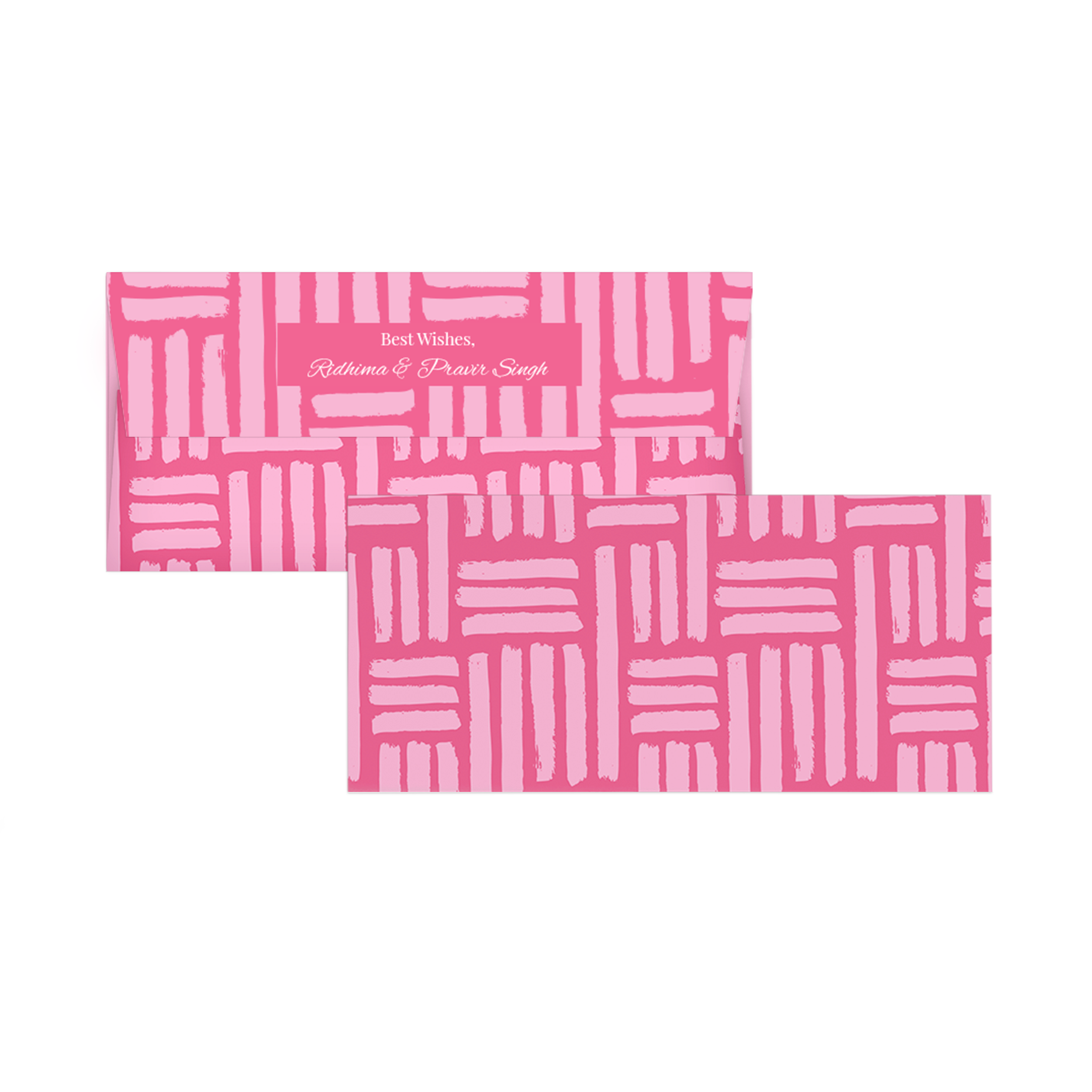 Hot Pink Brush Pattern Personalised Money Envelopes