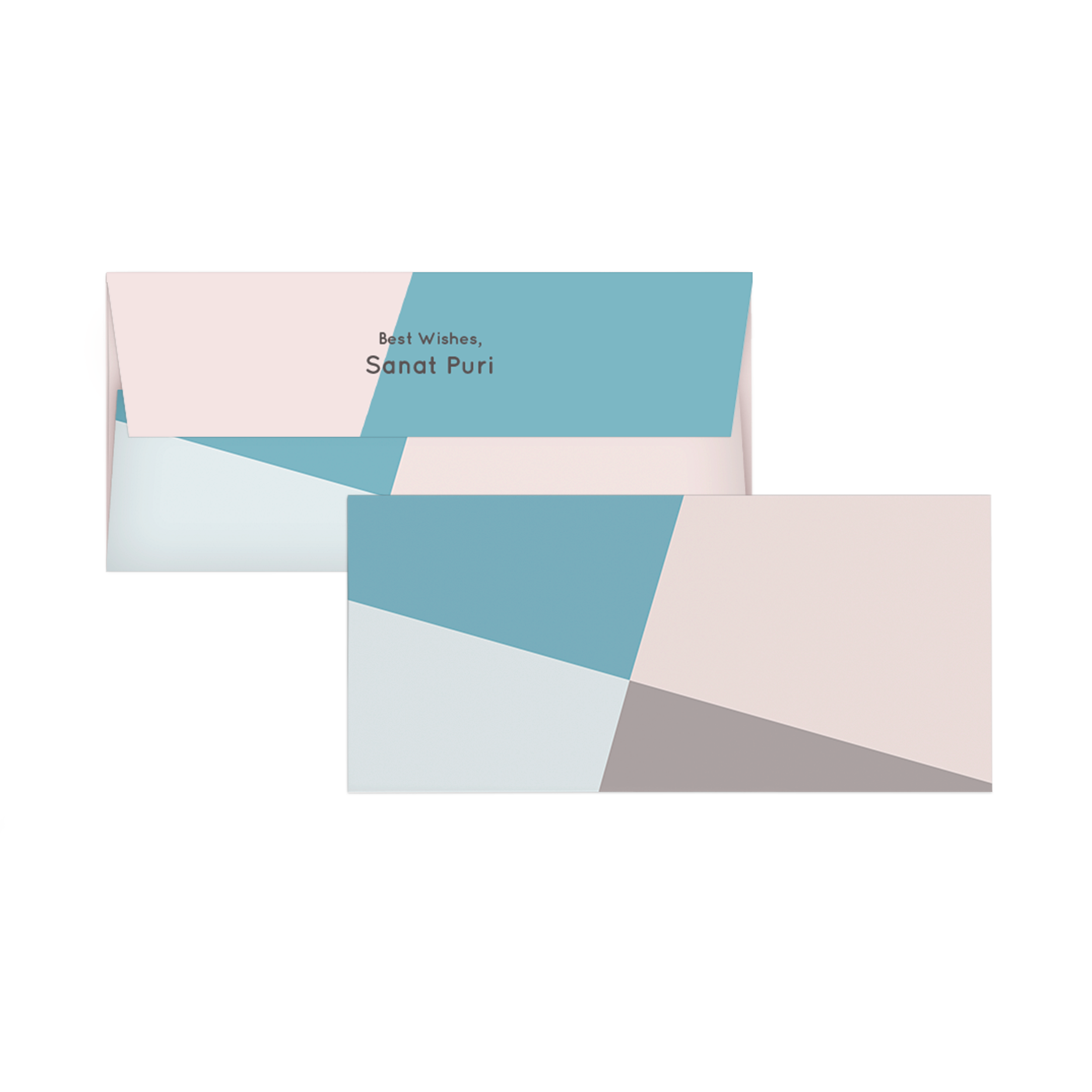 Blue & Grey Abstract Personalised Money Envelopes