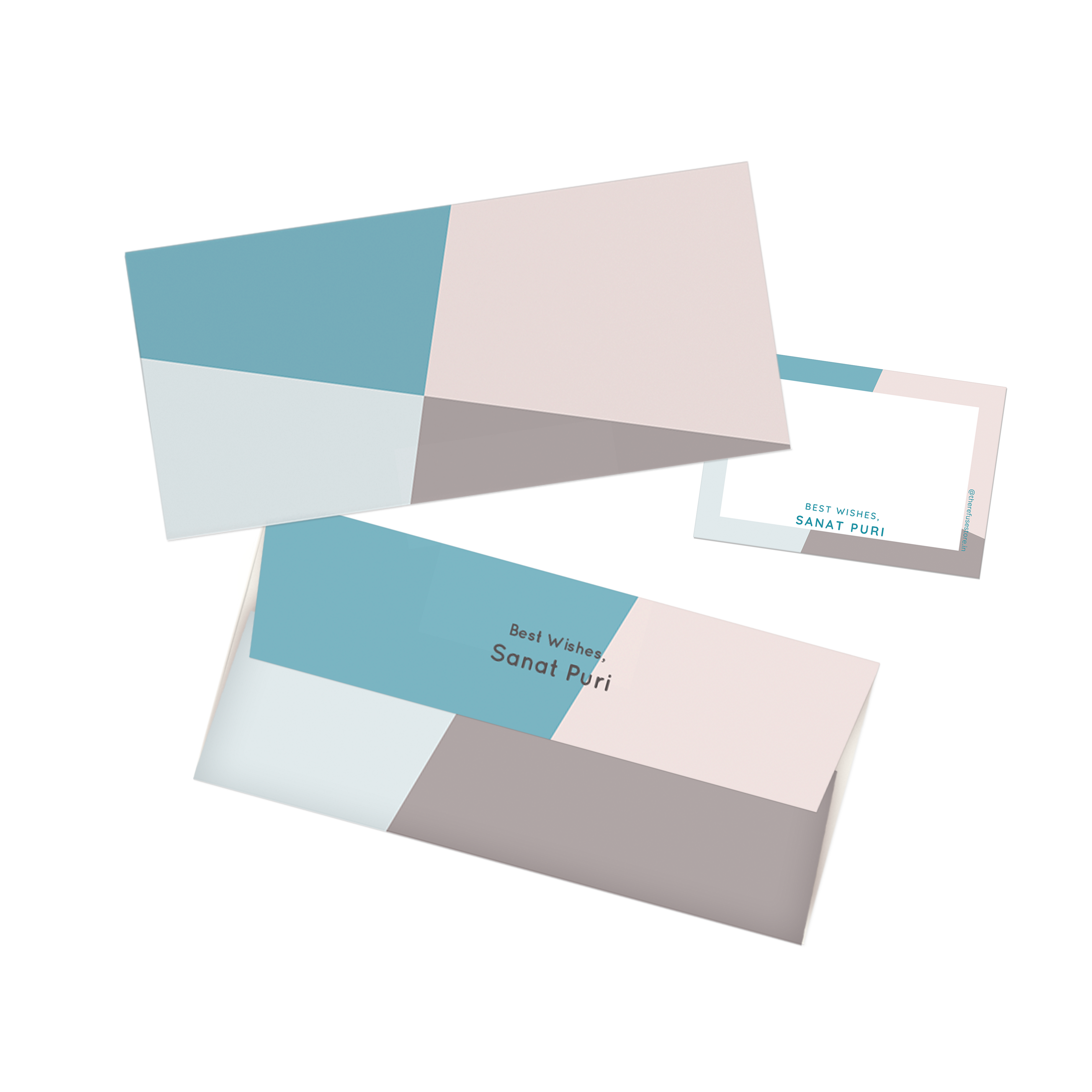 Blue & Grey Abstract Personalised Money Envelopes with matching best wishes cards