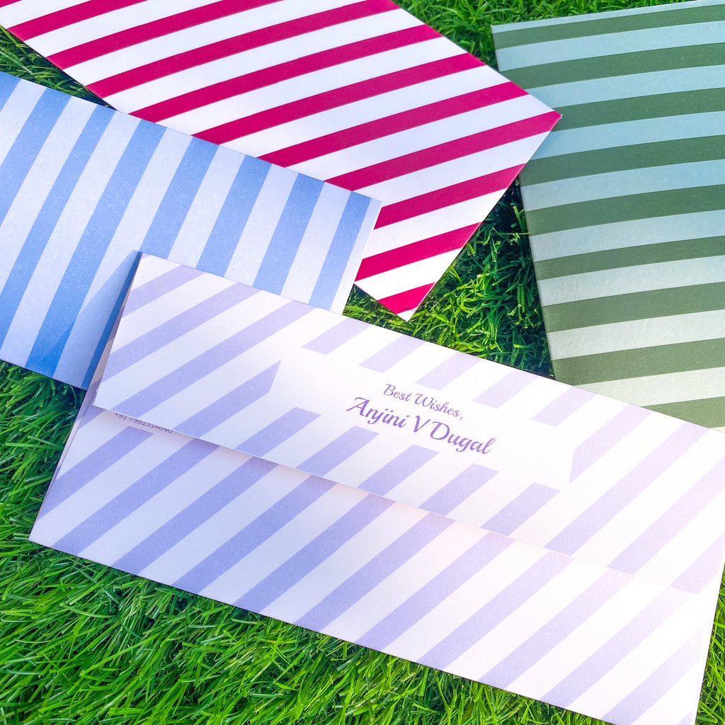Striped Personalised Money Envelopes