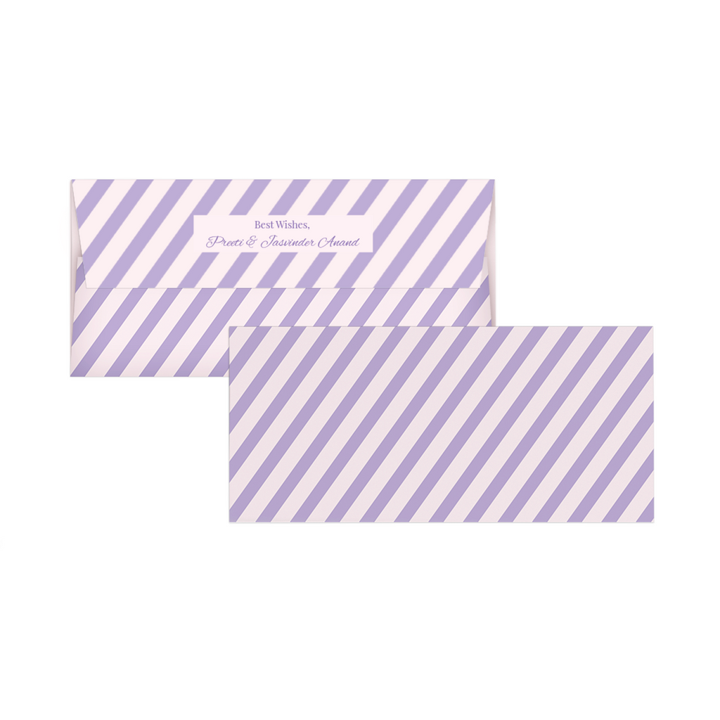 Pink & Purple Diagonal Striped Personalised Money Envelopes