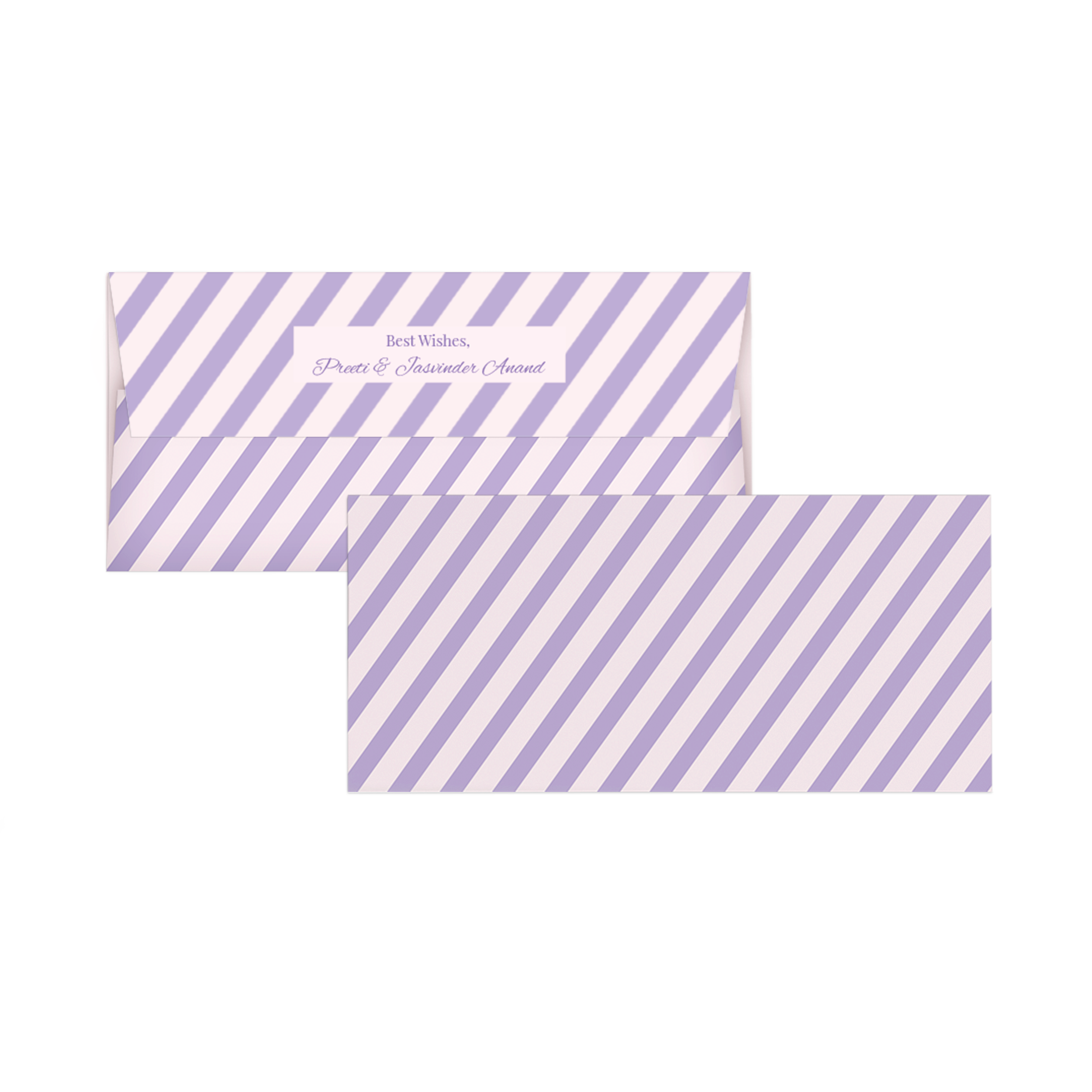 Pink & Purple Diagonal Striped Personalised Money Envelopes