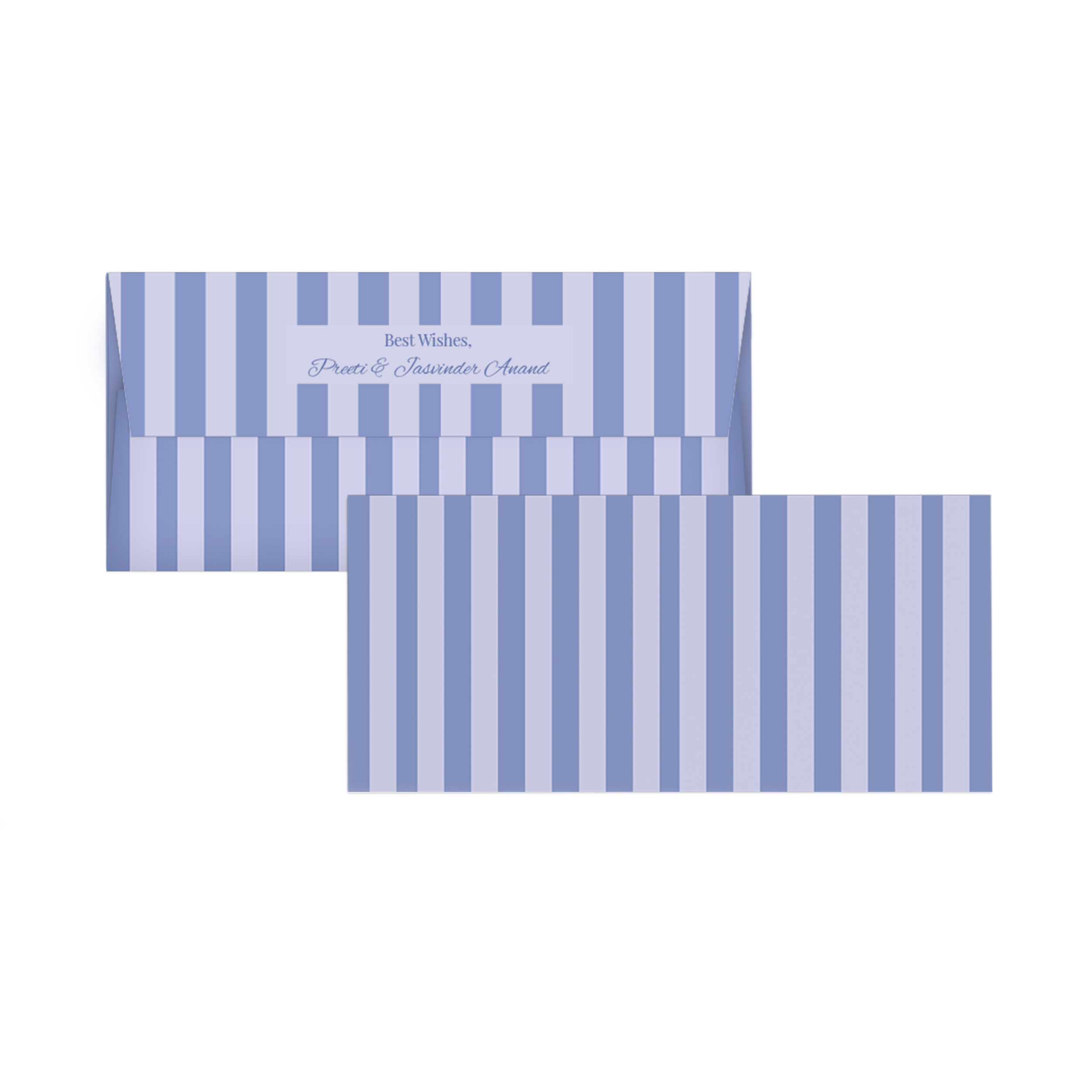 Shades of blue vertical Stripes Personalised Money Envelopes