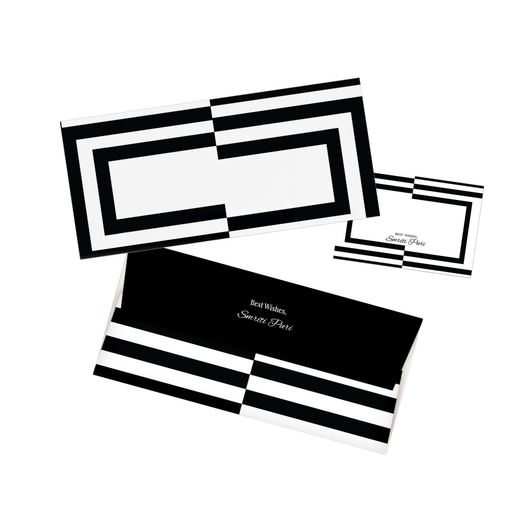 Black & White Lined Personalised Money Envelopes with matching best wishes cards