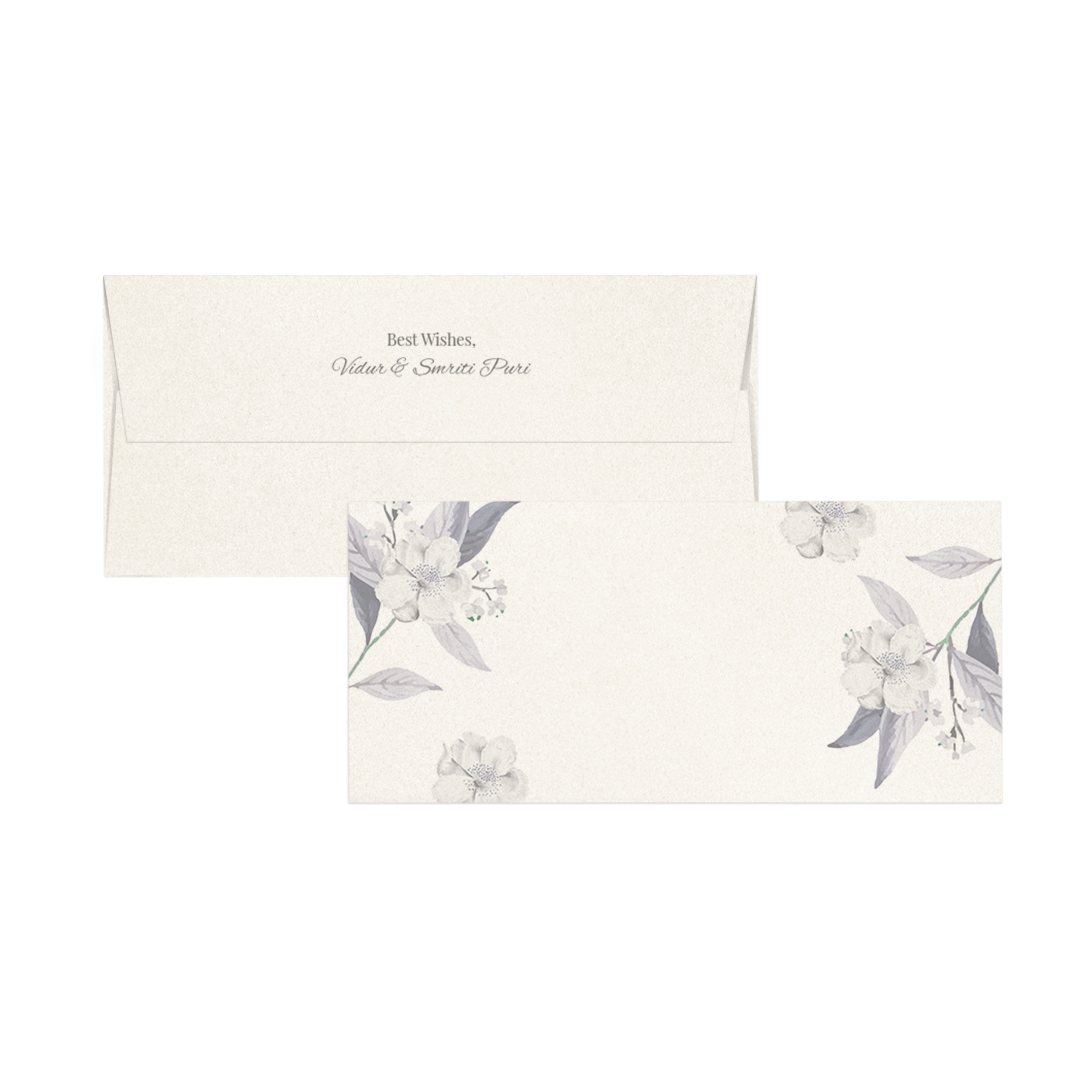 Misty Lavender Leaf Metallic Personalised Money Envelopes