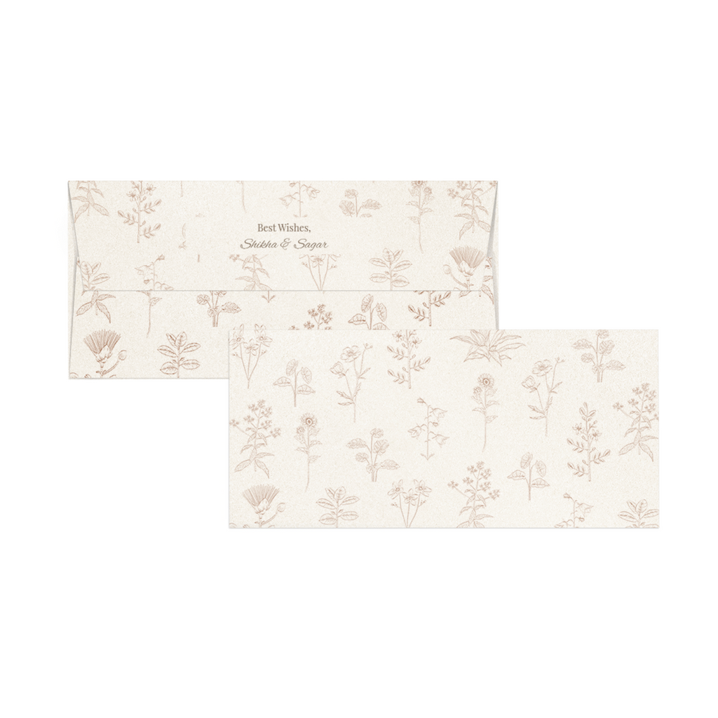 Vintage Botanical Metallic Personalised Money Envelopes