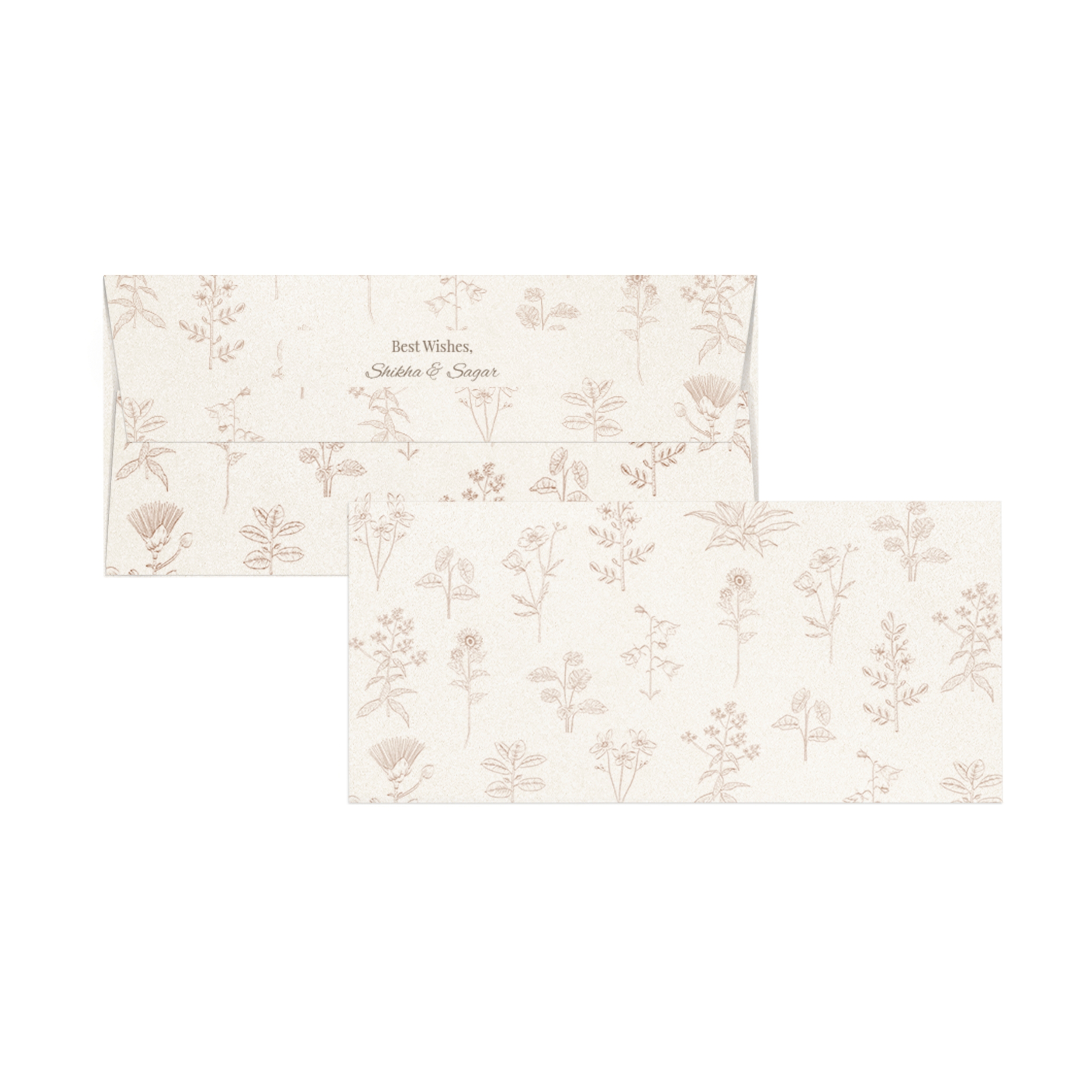 Vintage Botanical Metallic Personalised Money Envelopes