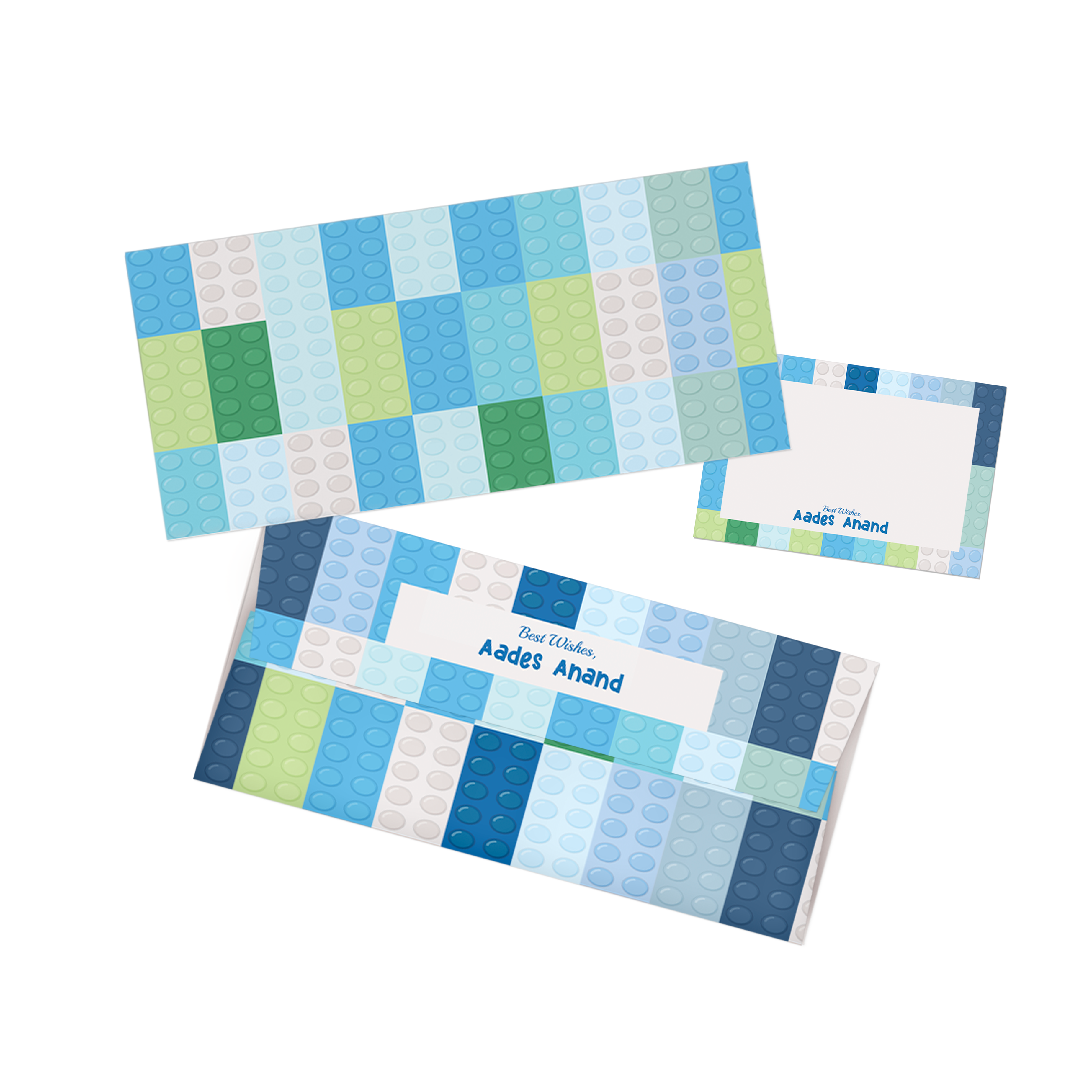 Lego Personalised Money Envelopes with matching best wishes cards