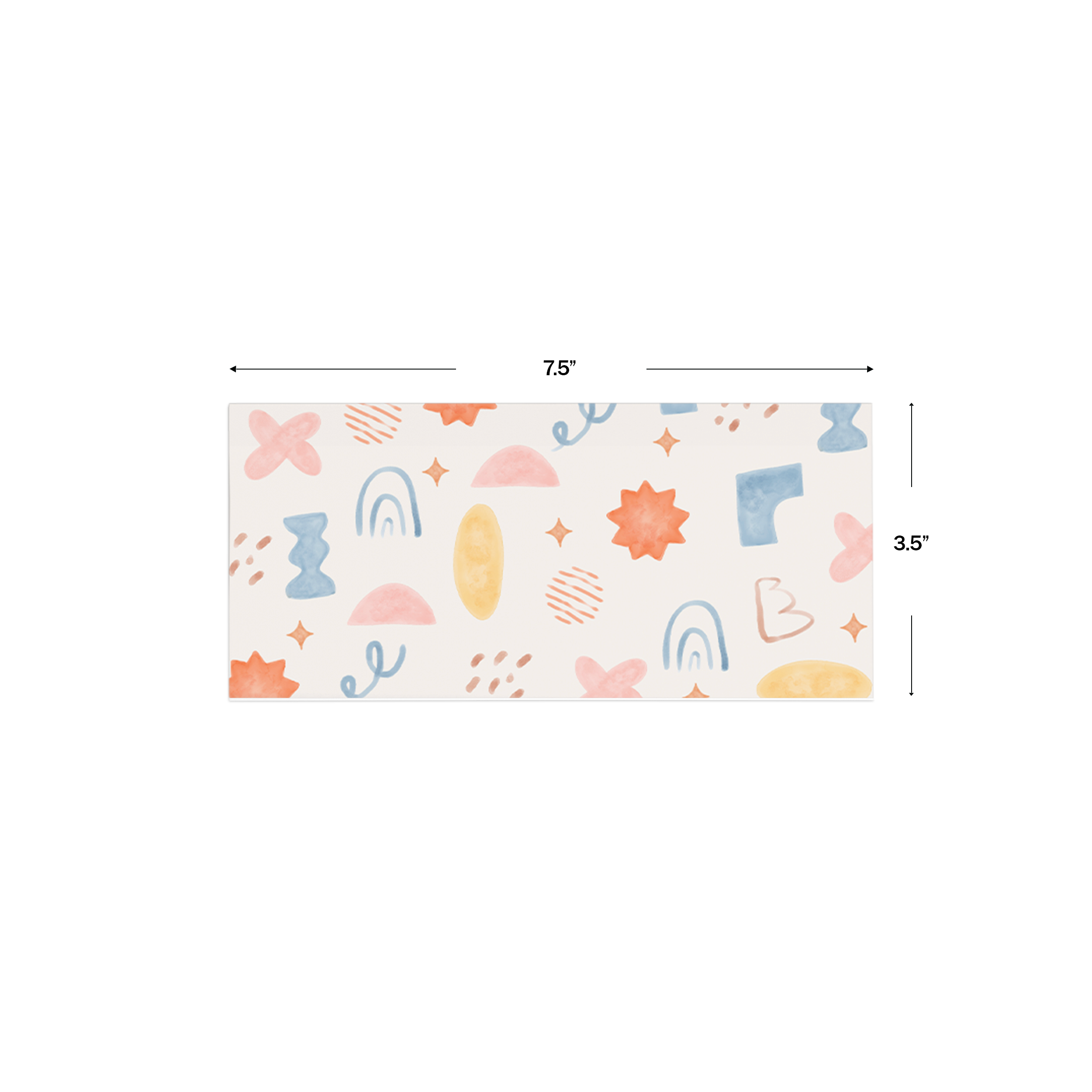  Abstract Watercolor Personalised Money Envelopes shown with dimensions on a white background