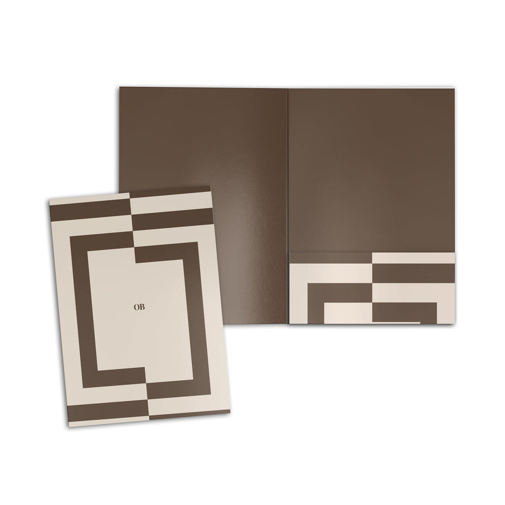 Shades Of Brown Stripped Personalised Folder