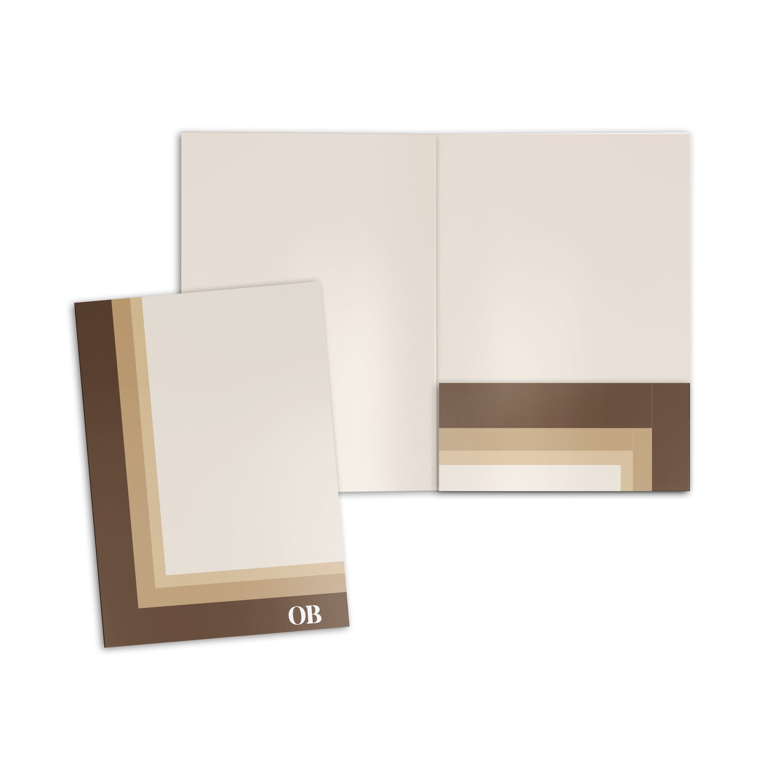 Shades Of Brown Stripped Personalised Folder