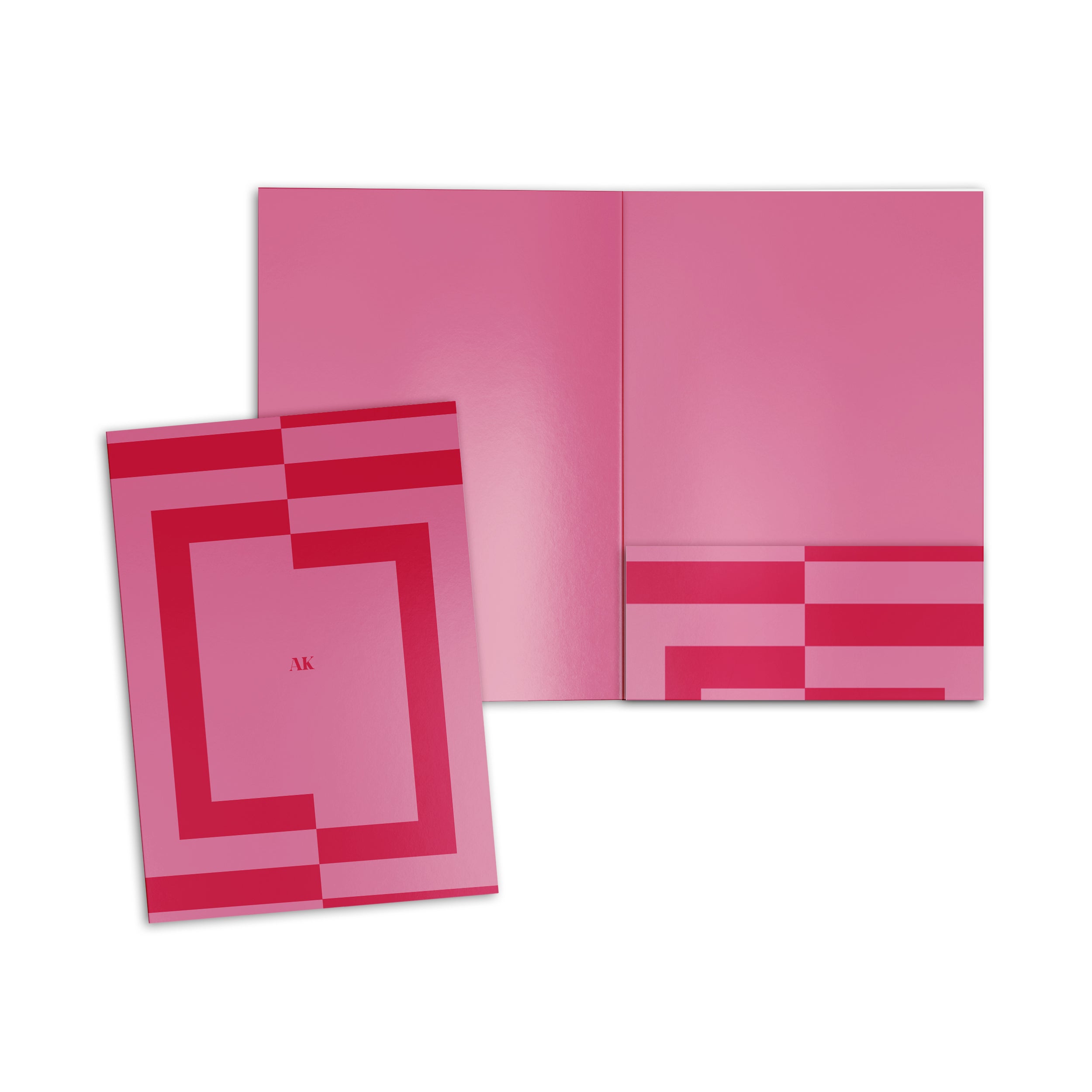 Shades Of Pink Stripped Personalised Folder