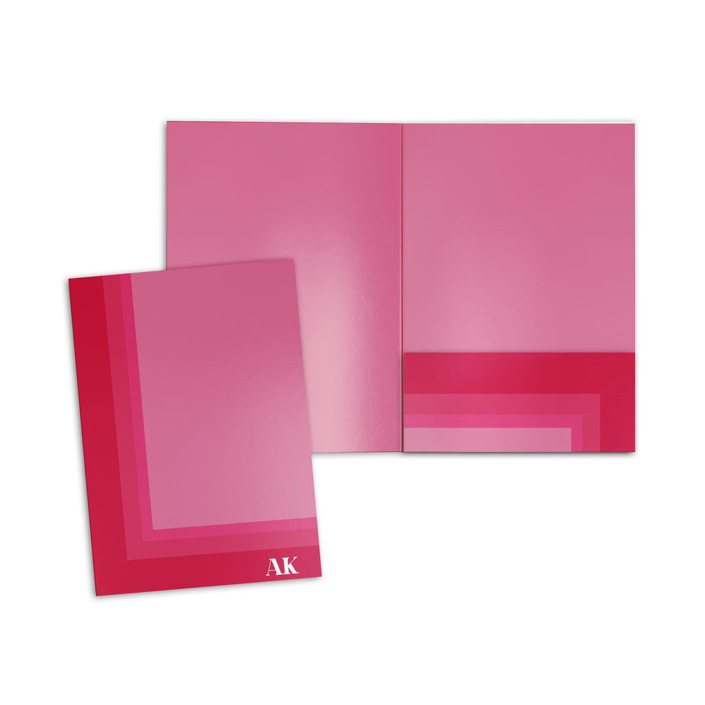 Shades Of Pink Stripped Personalised Folder