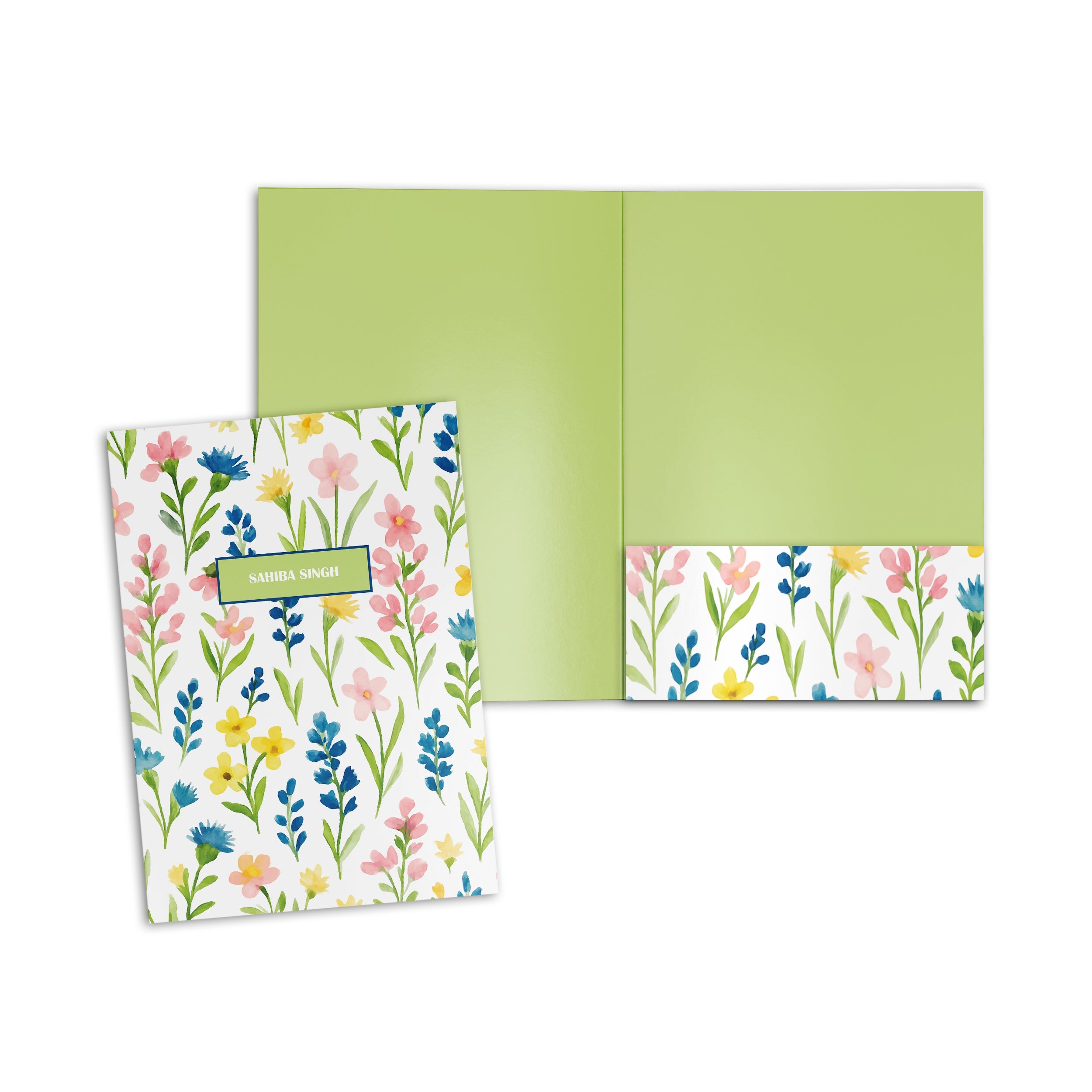 Watercolour Wildflower Personalised Folder