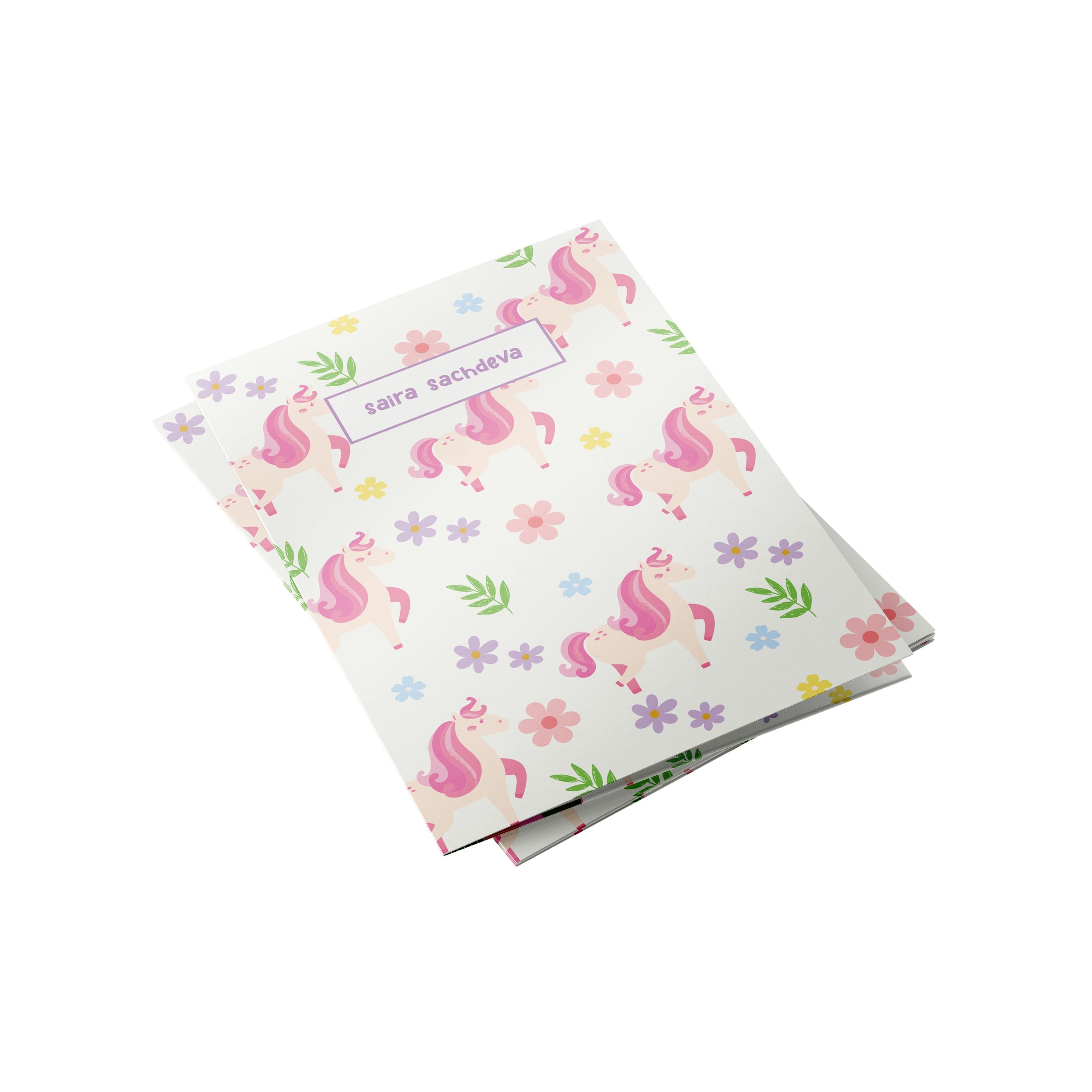 Unicorn Personalised Folder