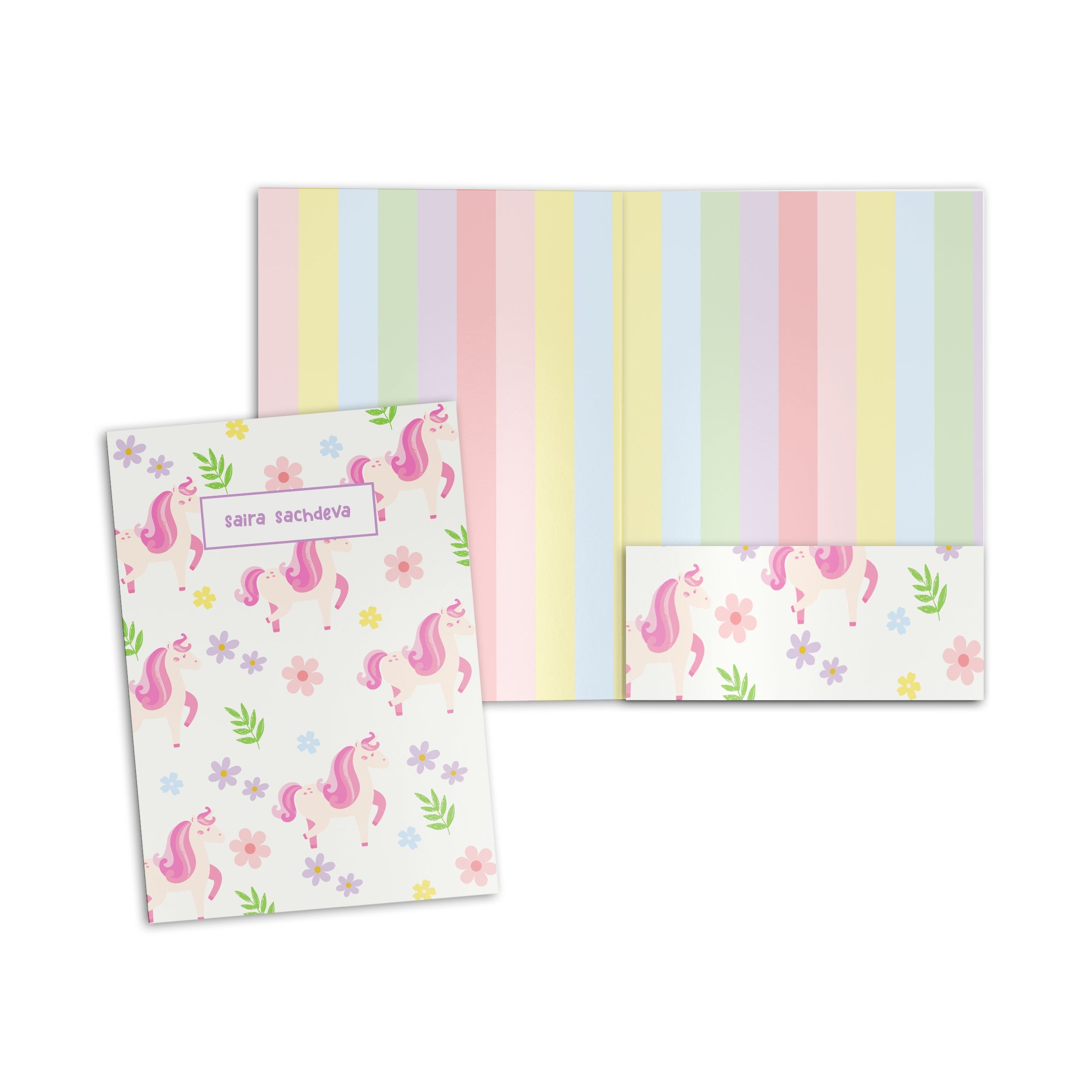 Unicorn Personalised Folder