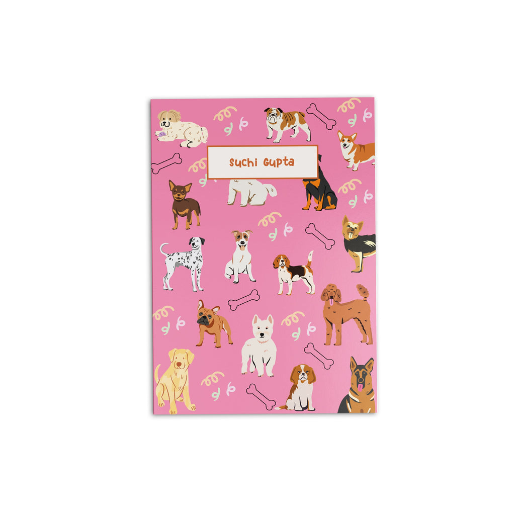 Pink Dog Print Personalised Folder