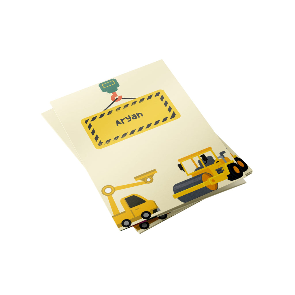 Construction Truck Personalised Folder