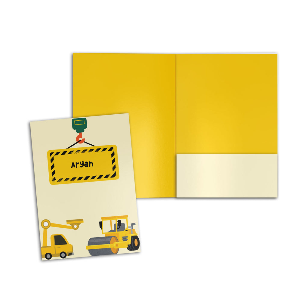 Construction Truck Personalised Folder