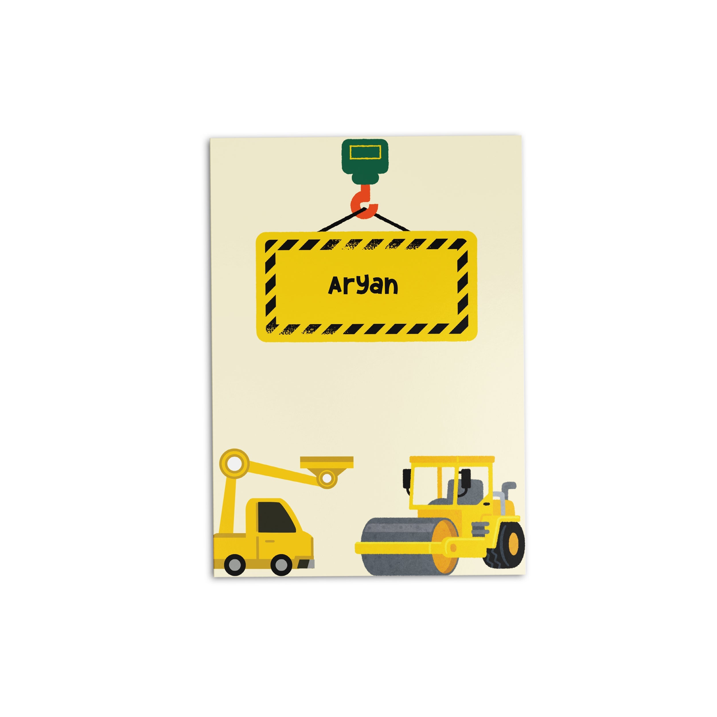 Construction Truck Personalised Folder
