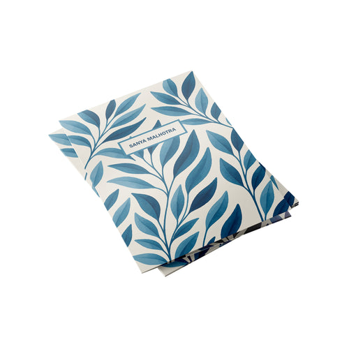 Aqua Leaf Personalised Folder