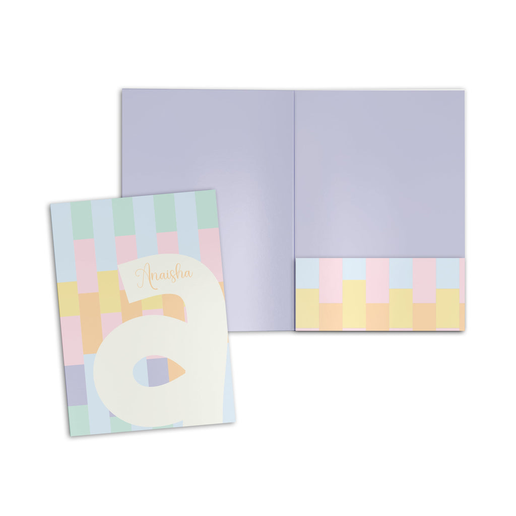 Mullti Striped Initial Personalised Paper Folder
