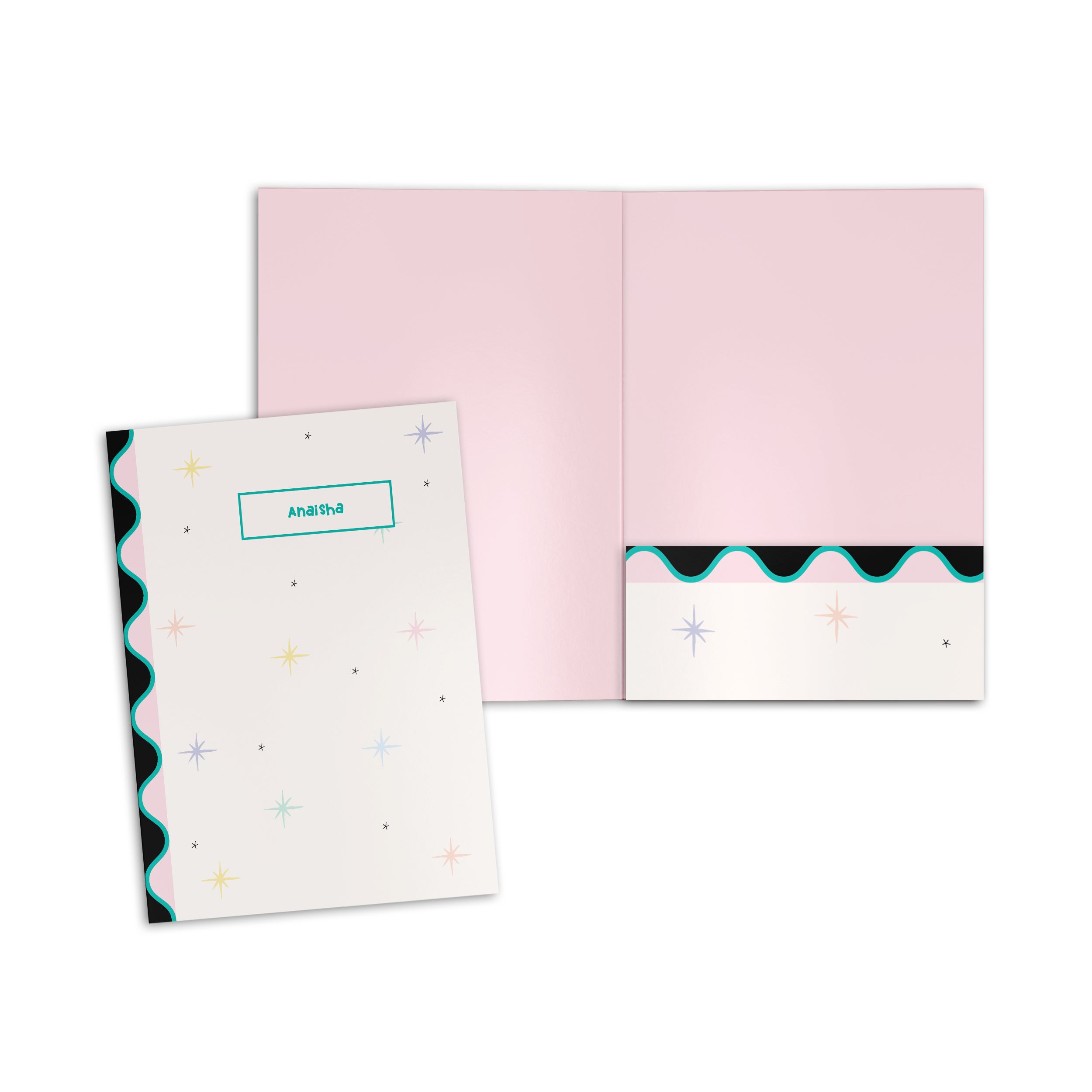 Pastel Stars Personalised Paper Folder