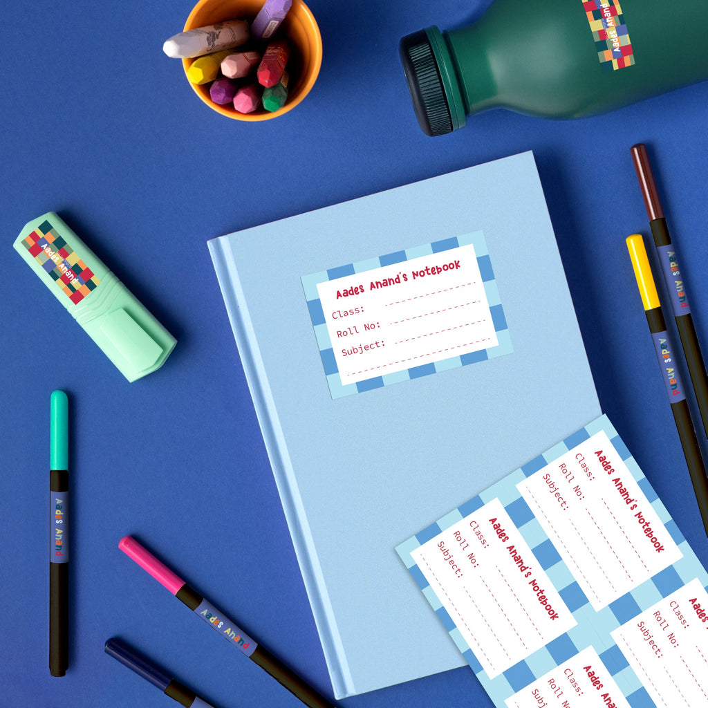 Initial Car Theme Personalised Back To School Stickers