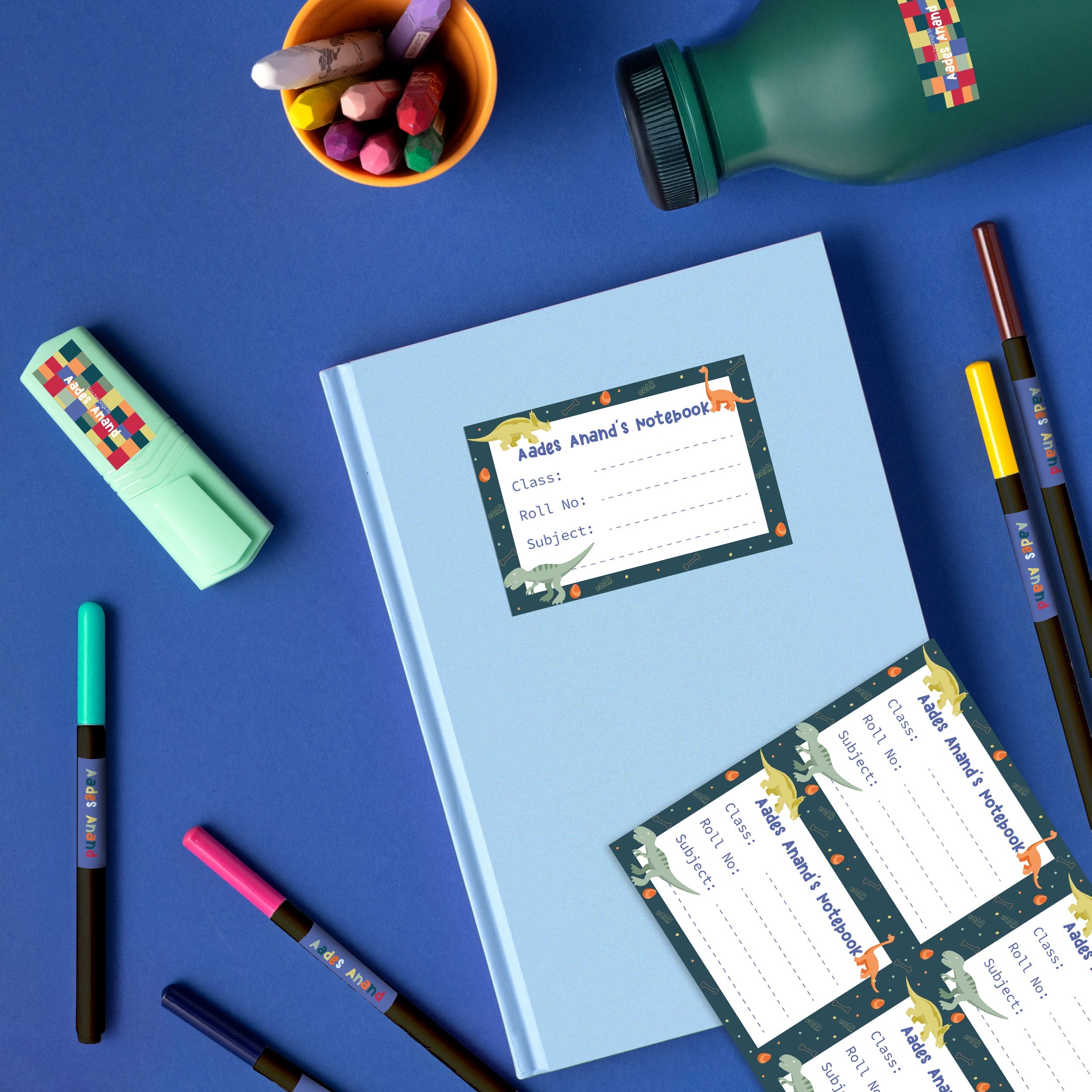 Dinosaur Personalised Back To School Stickers