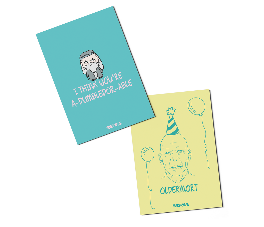 I Think You're A-dumbledor-able & Oldermort Greeting Card