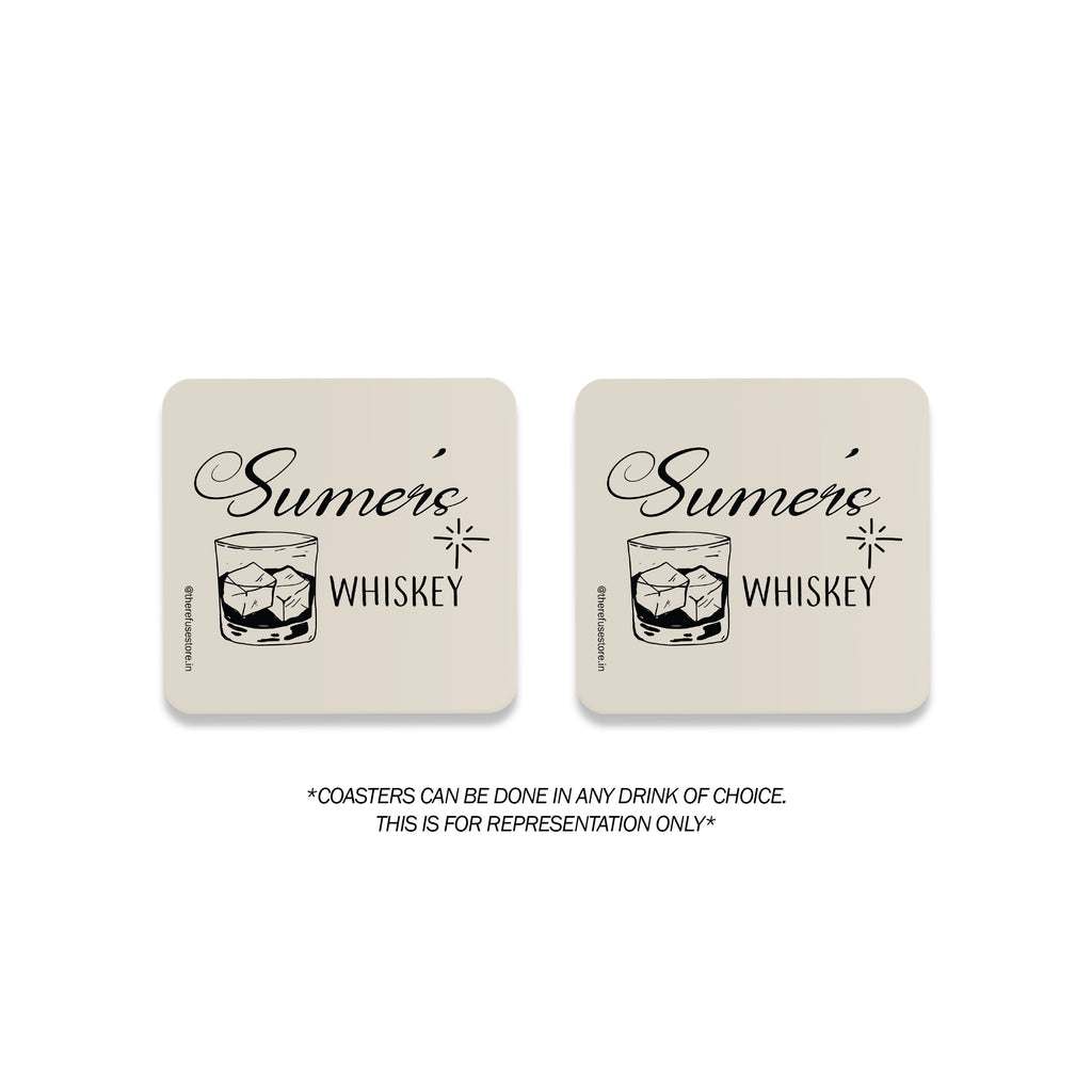 black & beige personalised drink coasters