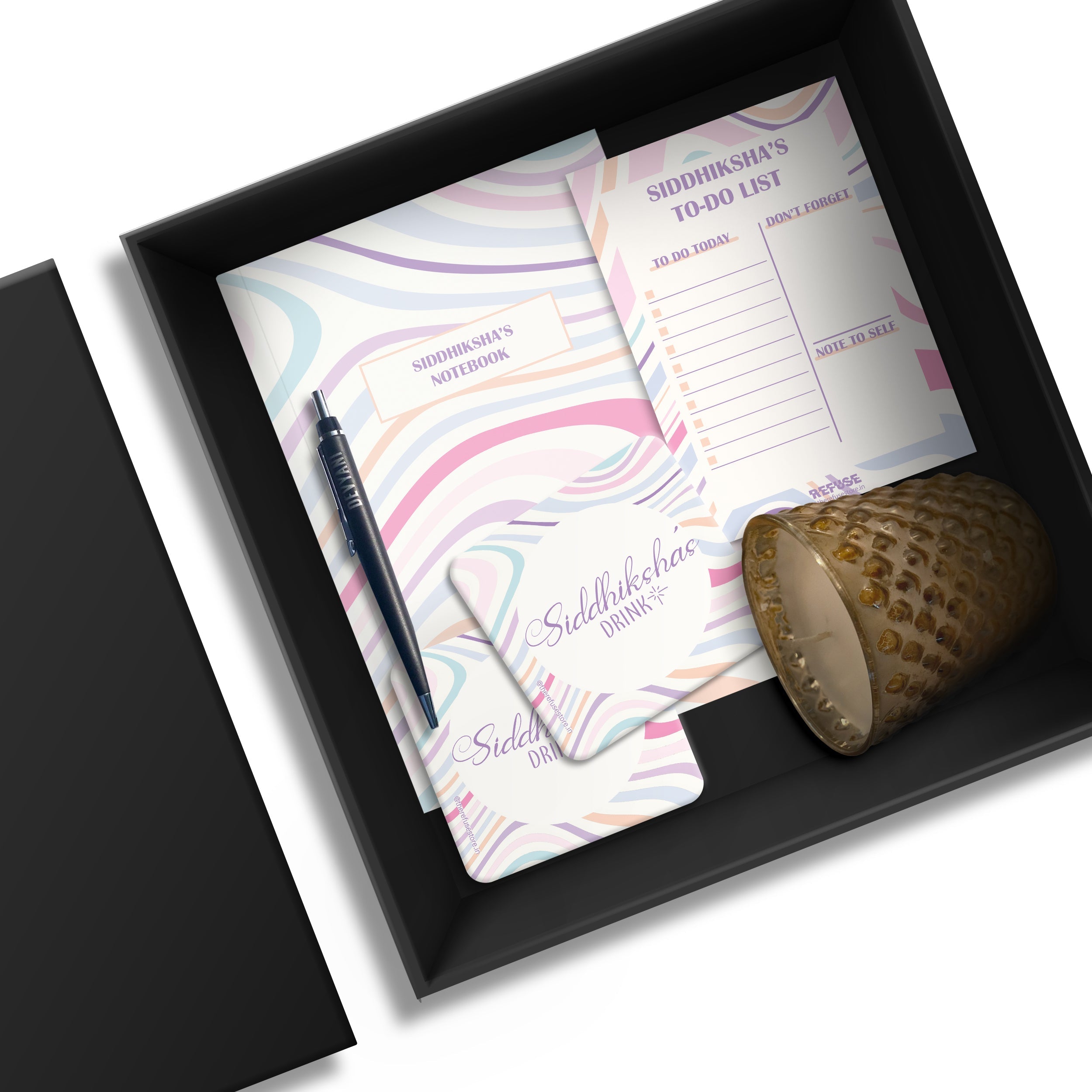 Wavy Pastels Personalised Stationery Gift Set