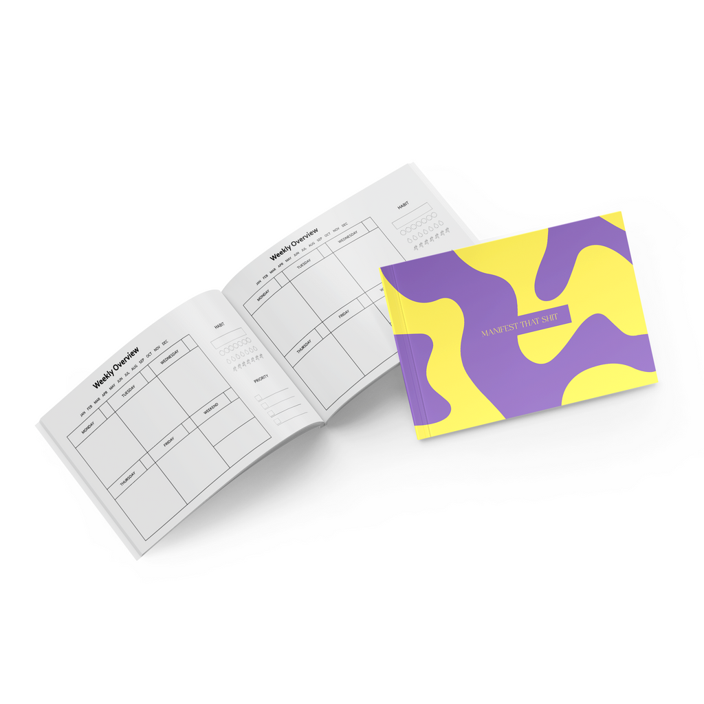 yellow & lilac undated weekly planner