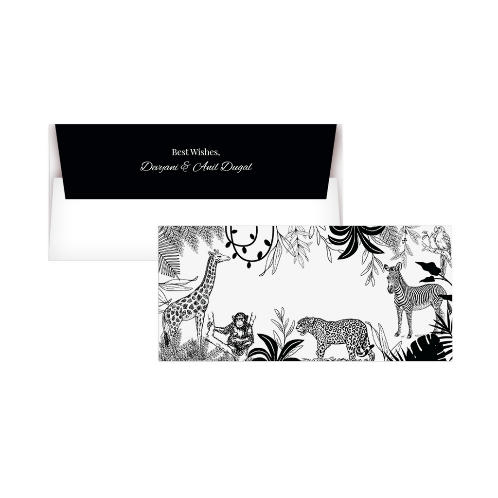 Jungle Noir Personalised Money Envelopes