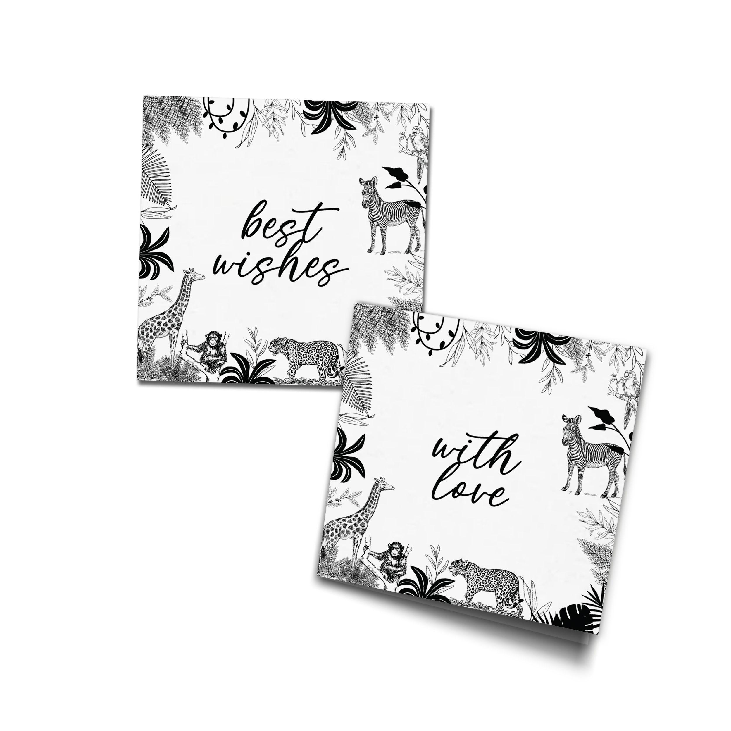 Jungle Noir Personalised FOLD Best Compliments Cards